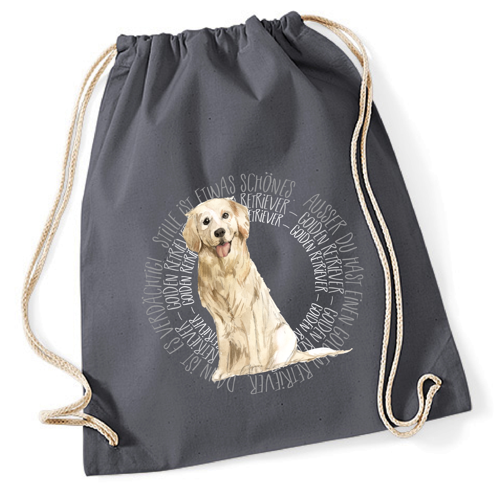 GOLDEN RETRIEVER TURNBEUTEL CIRCLE Watercolor by SIVIWONDER