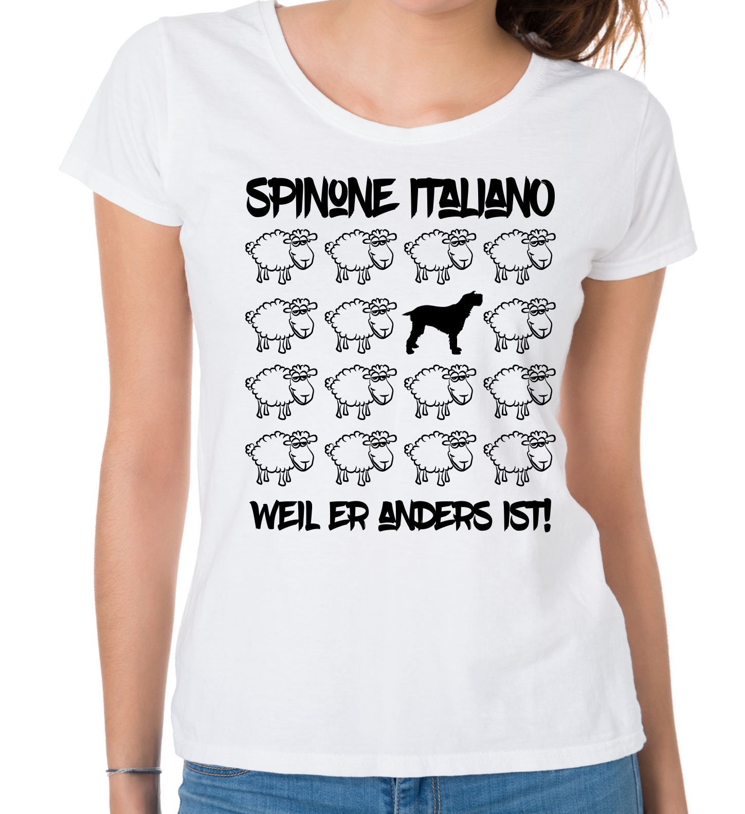 SPINONE ITALIANO DAMEN T-SHIRT BLACK SHEEP by SIVIWONDER
