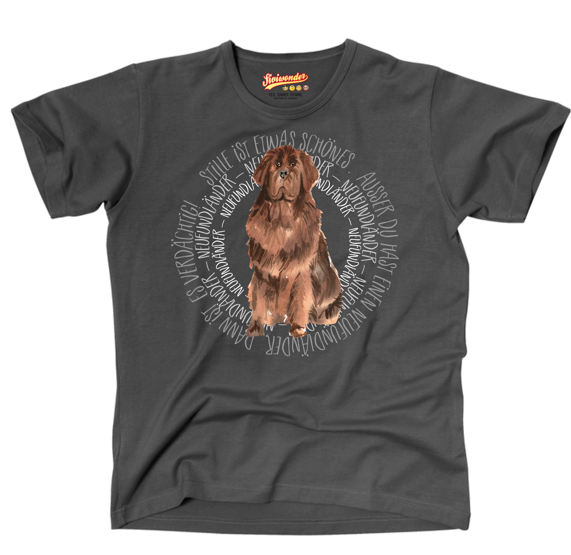 NEUFUNDLÄNDER UNISEX T-SHIRT CIRCLE Watercolor by SIVIWONDER
