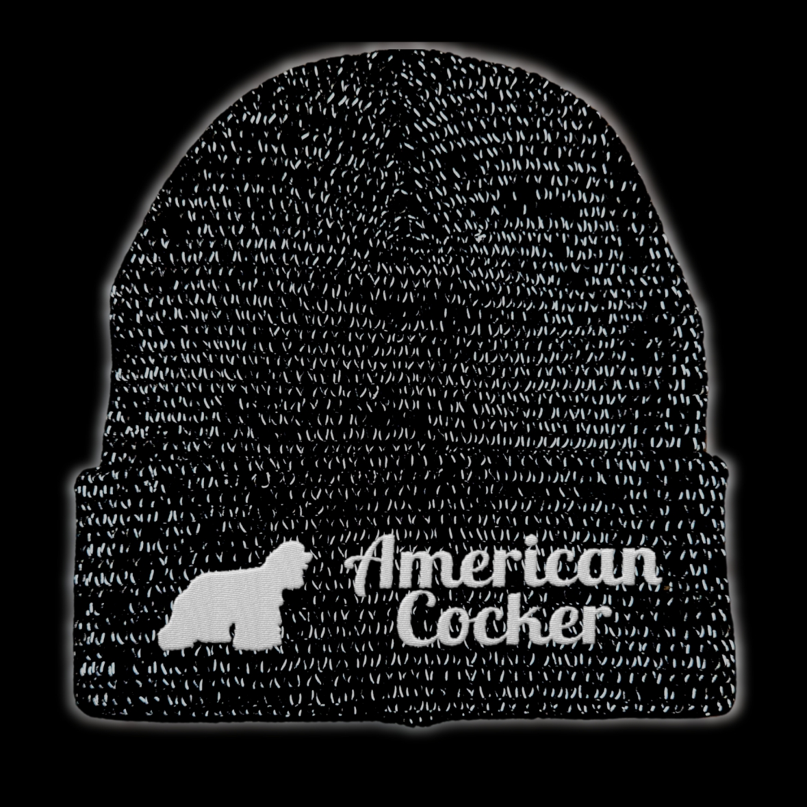 American Cocker reflektierende Mütze Stickerei Hund Winter Strickmütze reflex Beanie warm