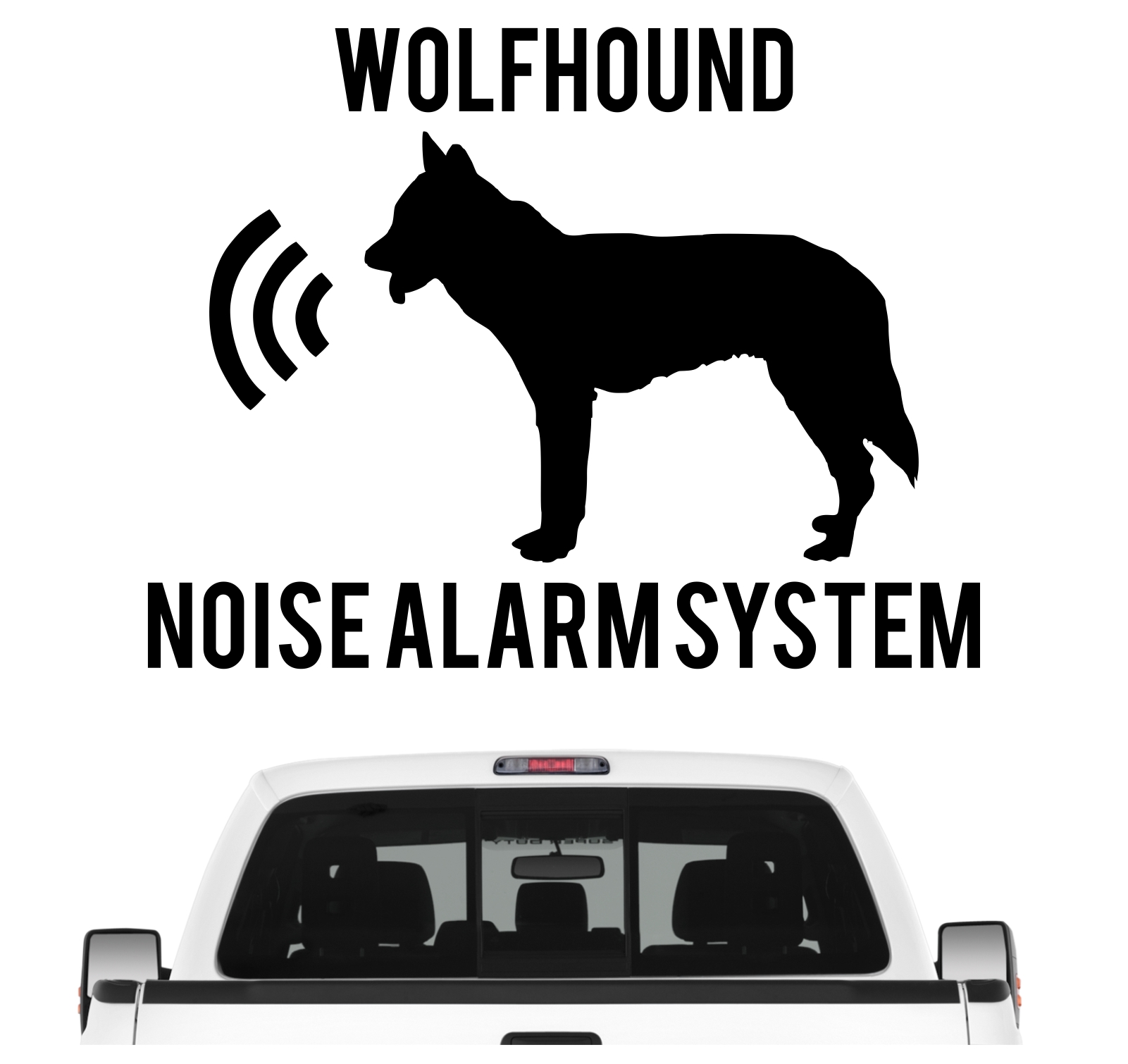 Wolfhound Noise Alarmsystem Auto Aufkleber Hund Folie Wandtattoo Tattoo Sticker Wolf Wolfhund Saarloos Tschechoslowakischer  Wolfdog
