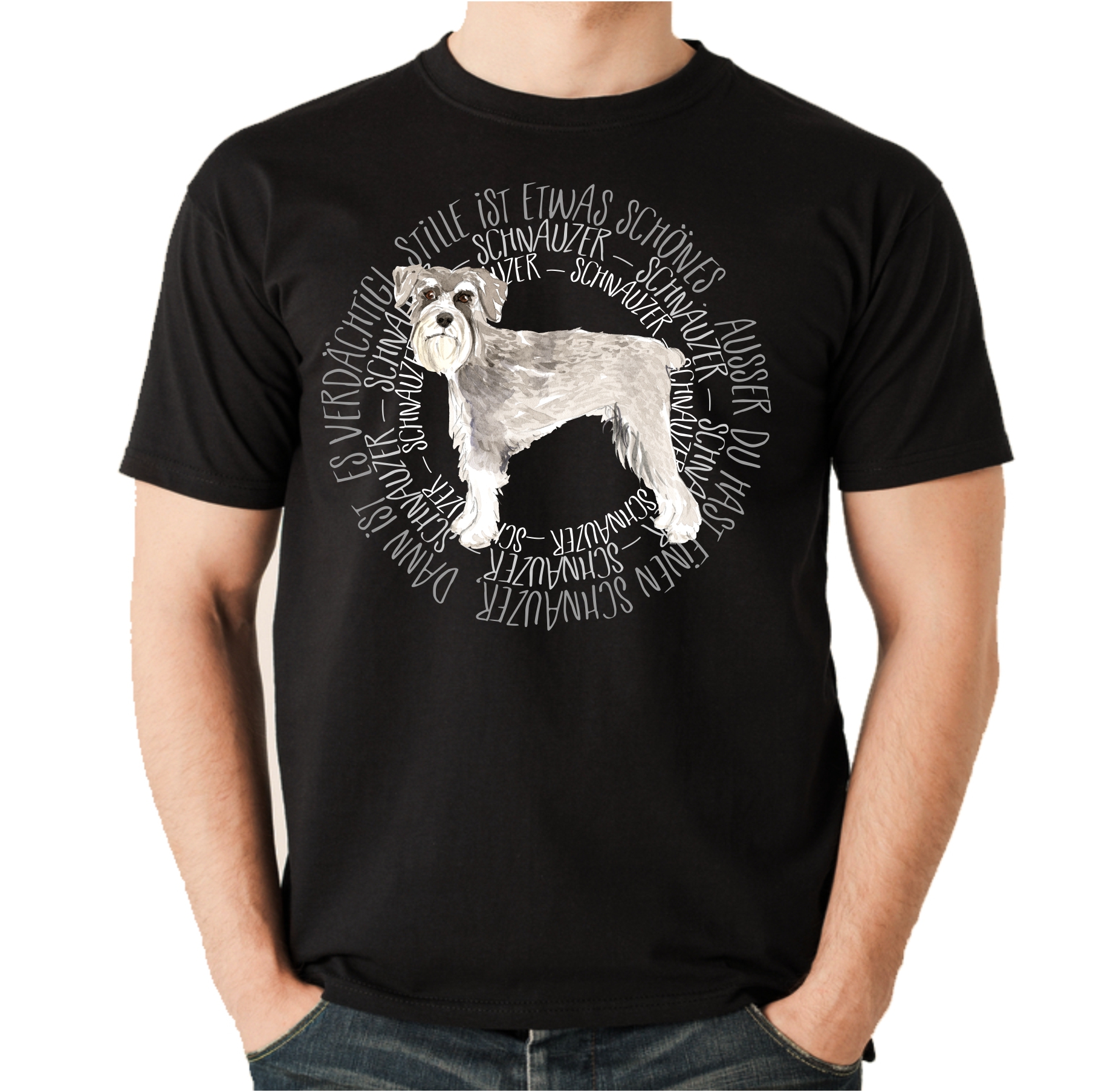 SCHNAUZER UNISEX T-SHIRT CIRCLE Watercolor by SIVIWONDER