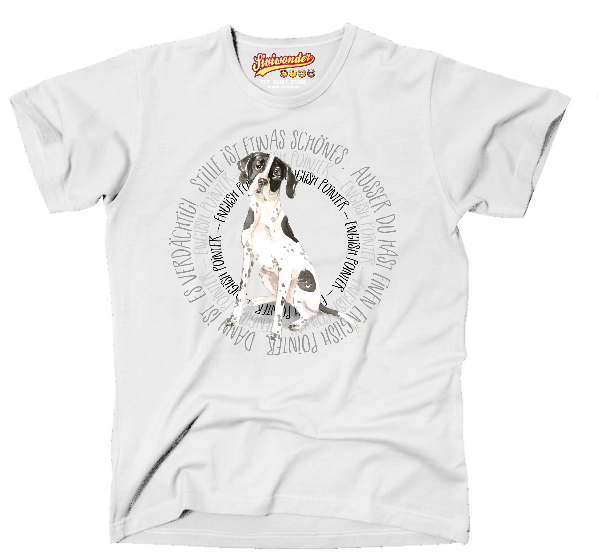ENGLISH POINTER UNISEX T-SHIRT CIRCLE Watercolor by SIVIWONDER
