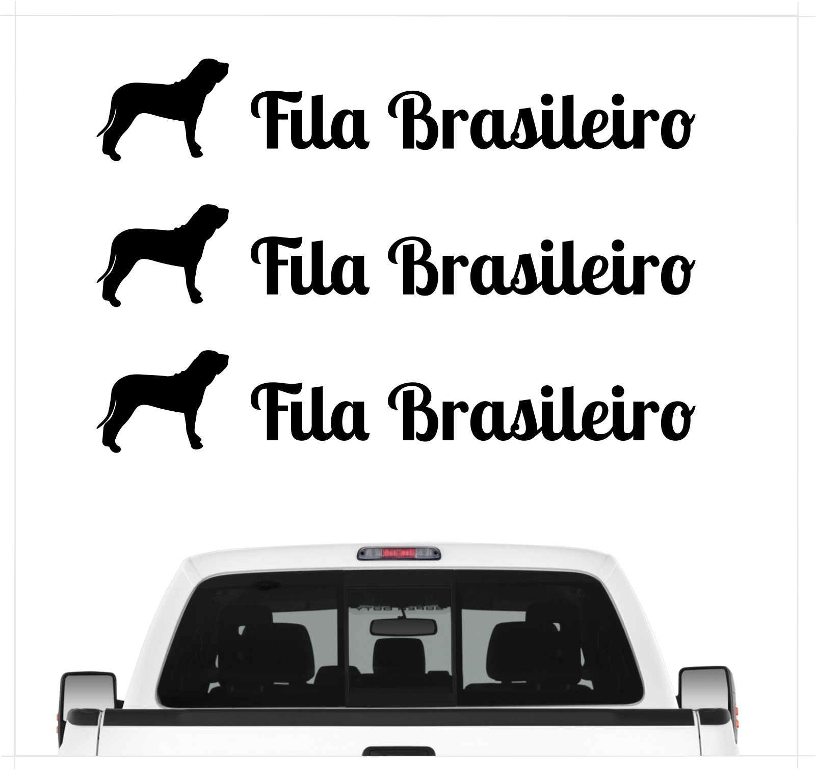 Fila Brasileiro Molosser Brasilien Brasilianischer Mastiff  Dog 3er Set  AUTOAUFKLEBER Aufkleber Hunde Hundemotiv by SIVIWONDER