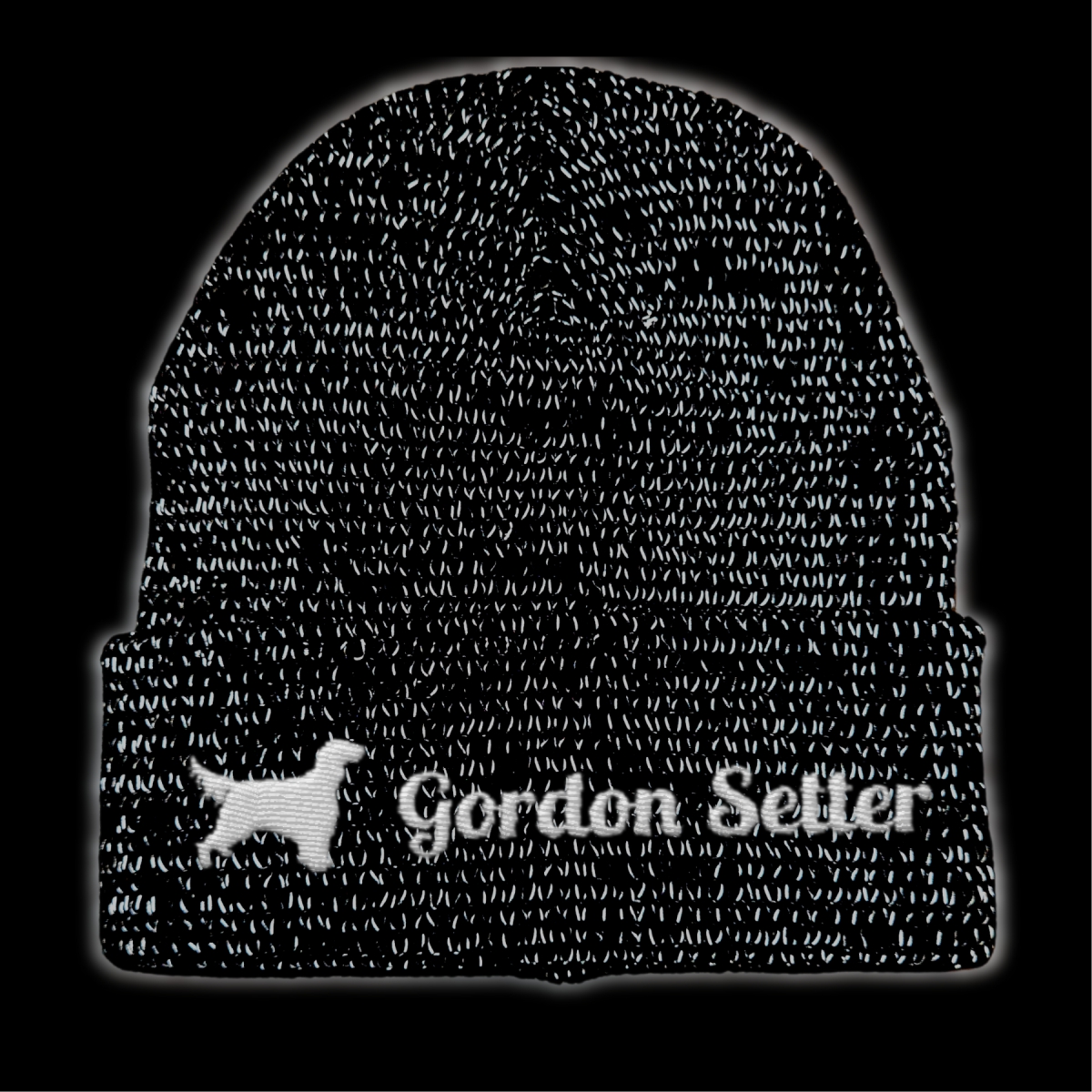 Gordon Setter reflektierende Mütze Stickerei Hund Winter Strickmütze reflex Beanie warm
