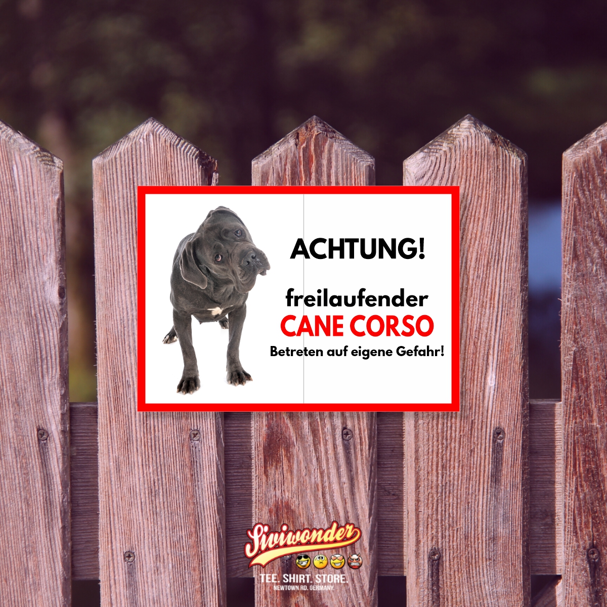 Cane Corso Freilaufender Hund Dog Schild Spruch Türschild Hundeschild Warnschild