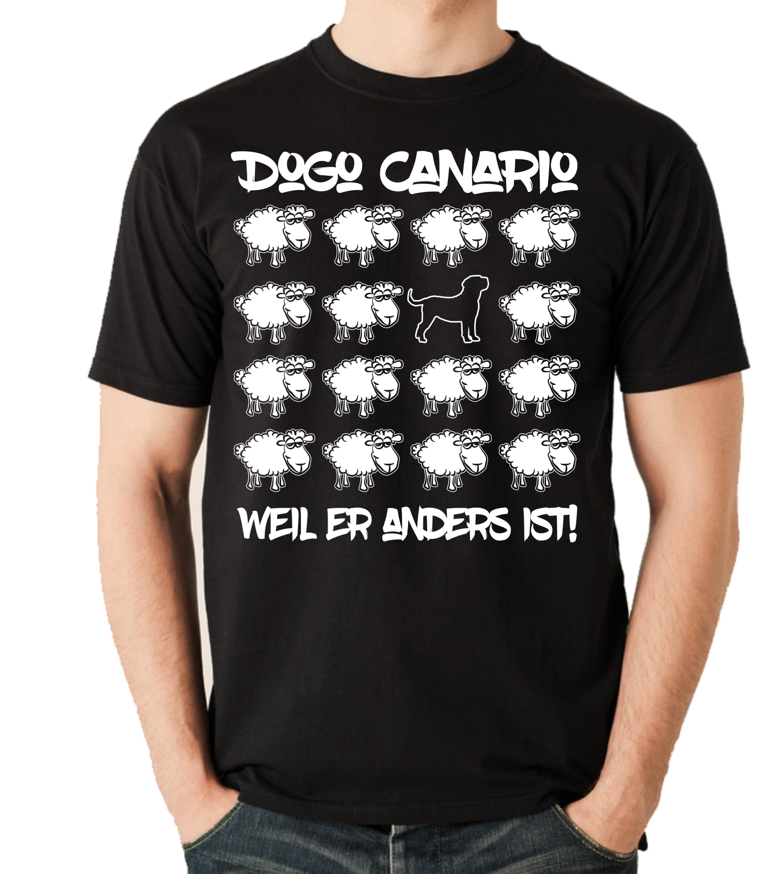 DOGO CANARIO UNISEX T-SHIRT BLACK SHEEP by SIVIWONDER