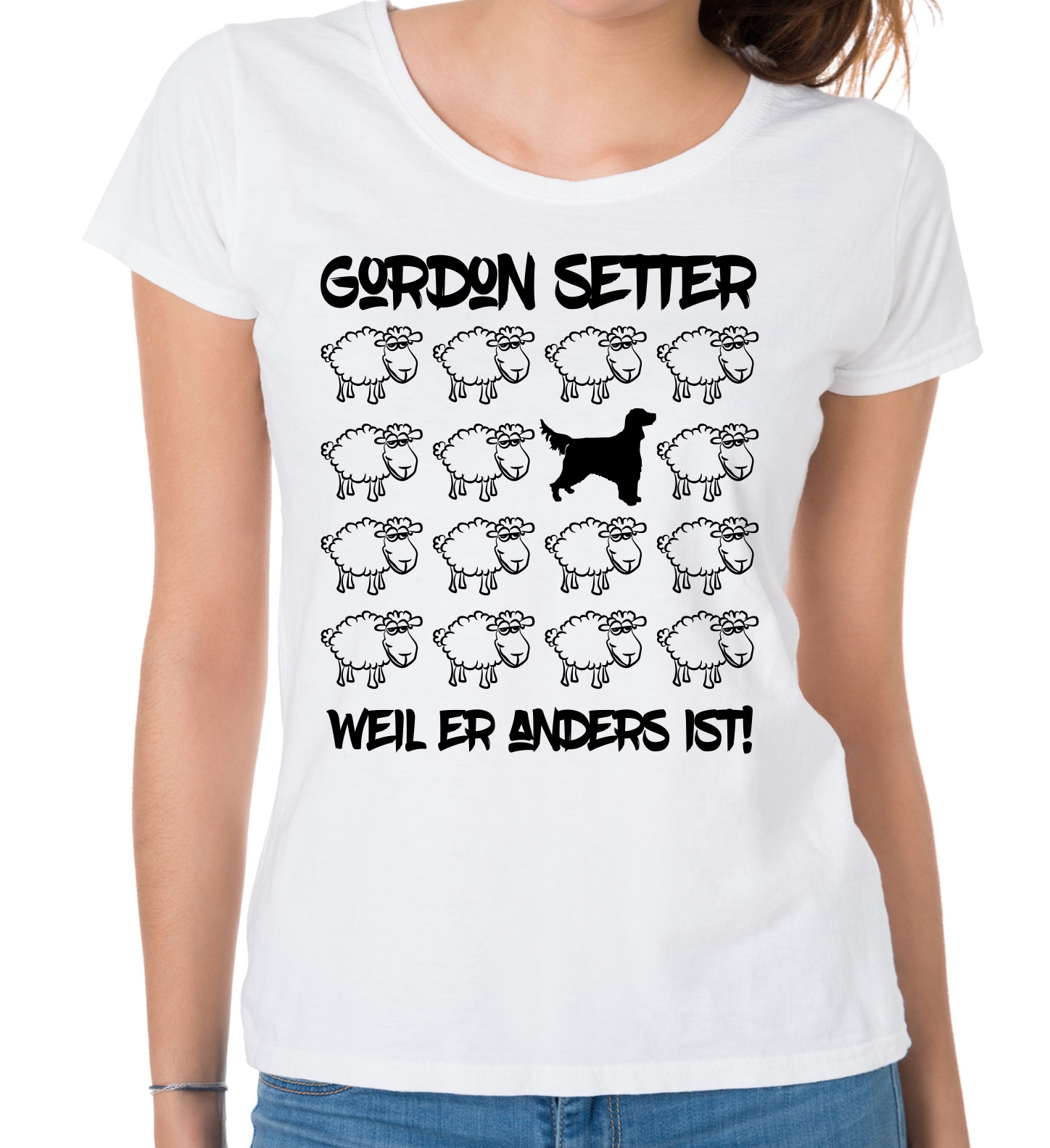 GORDON SETTER DAMEN T-SHIRT BLACK SHEEP by SIVIWONDER