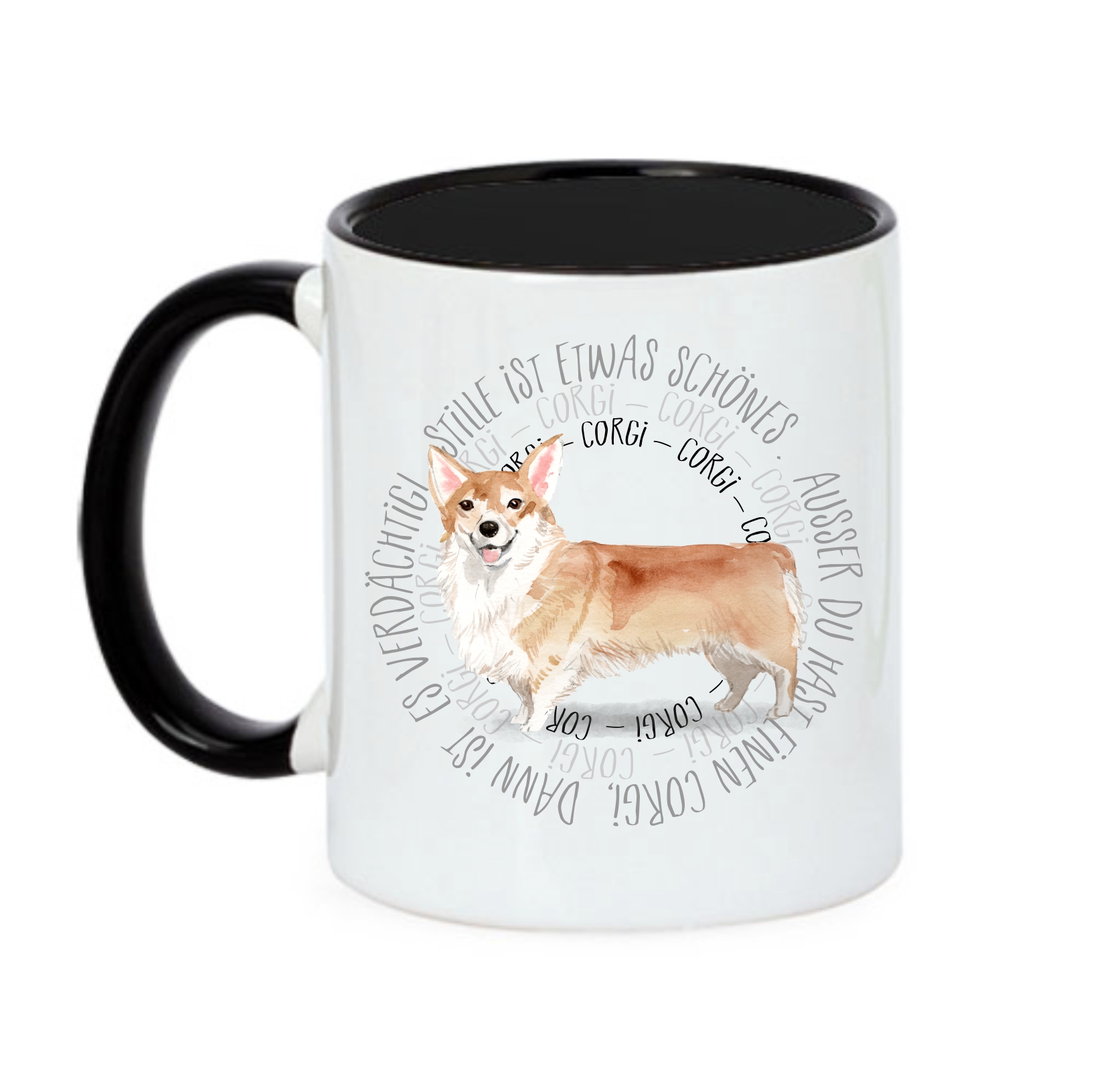 CORGI TASSE CIRCLE WATERCOLOUR Motiv by SIVIWONDER