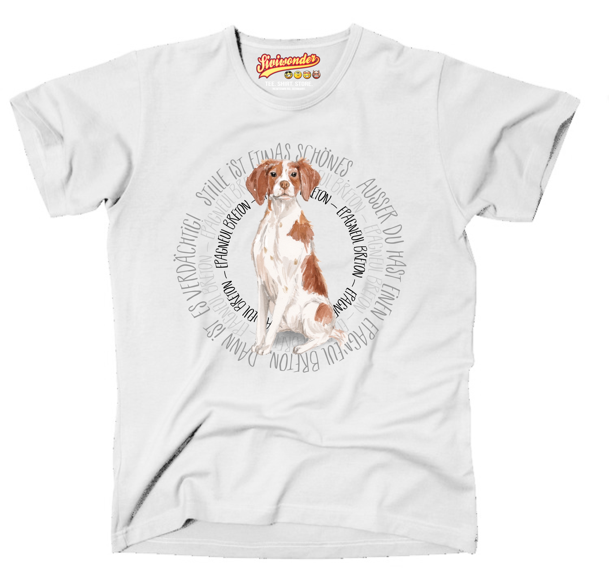 EPAGNEUL BRETON UNISEX T-SHIRT CIRCLE Watercolor by SIVIWONDER