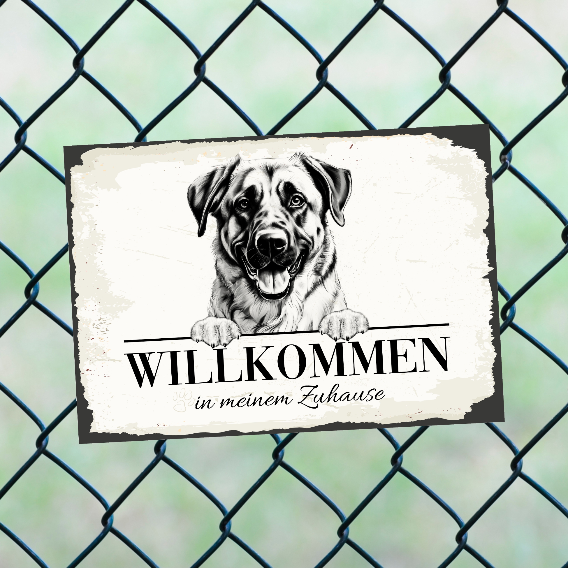 Hundeschild Willkommen Zuhause Anatolischer Hirtenhund Schild Achtung