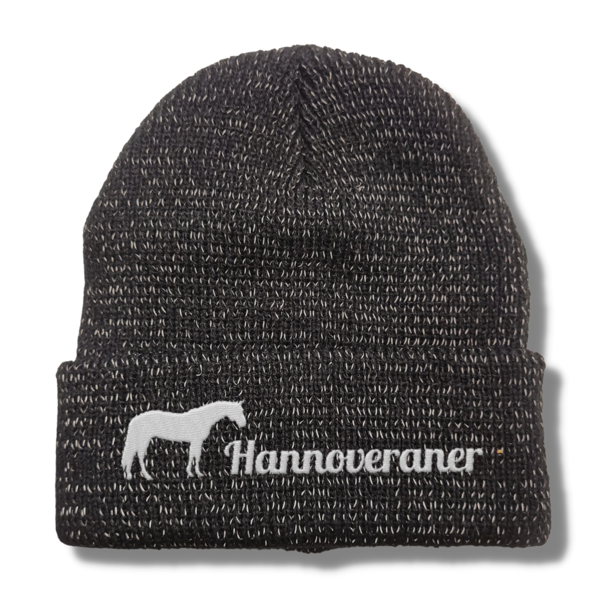 Hannoveraner reflektierende Mütze Stickerei Pferd Winter Strickmütze reflex Beanie warm