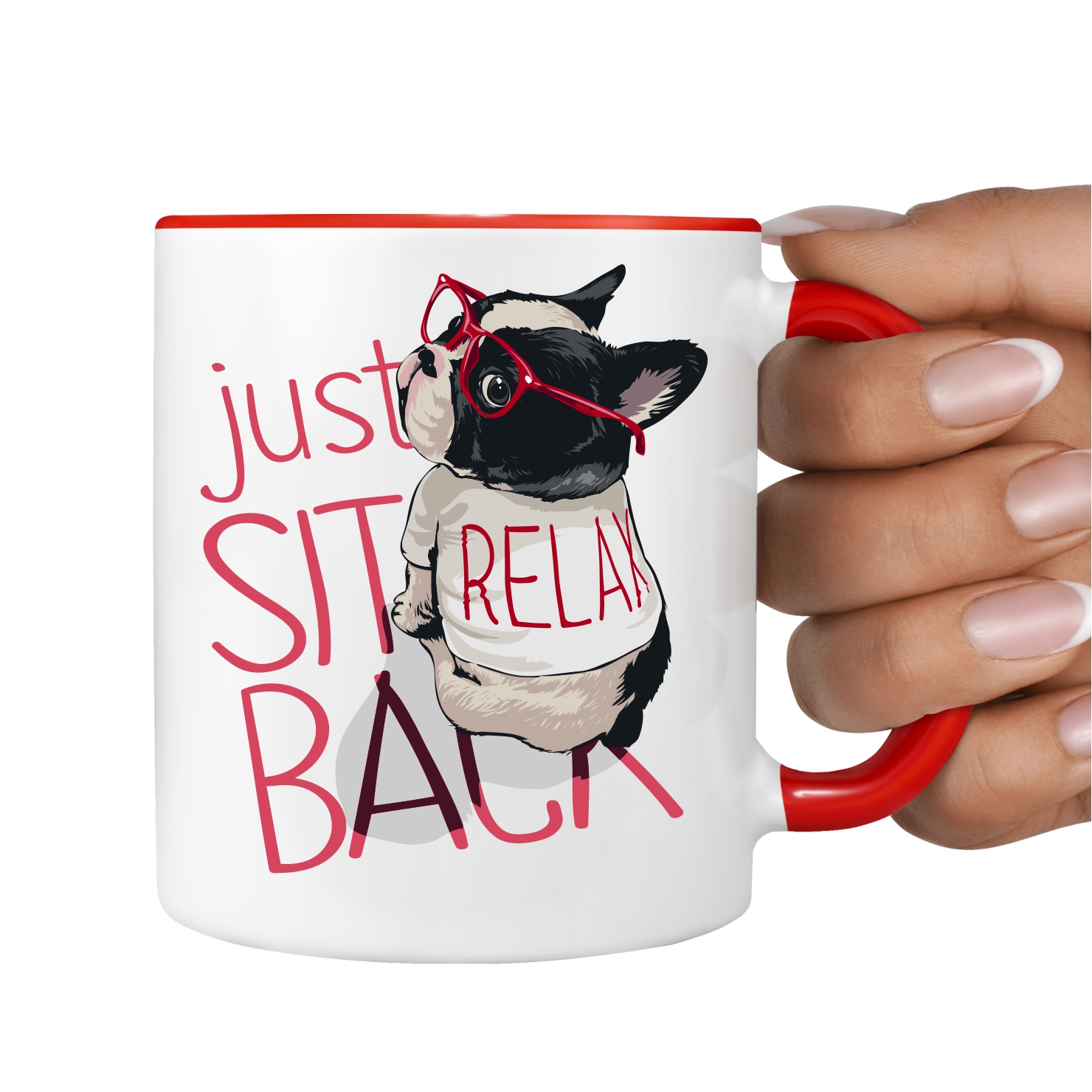 Relax French Bulldog süße The Dog Tasse Kaffeebecher Bulldogge Bully