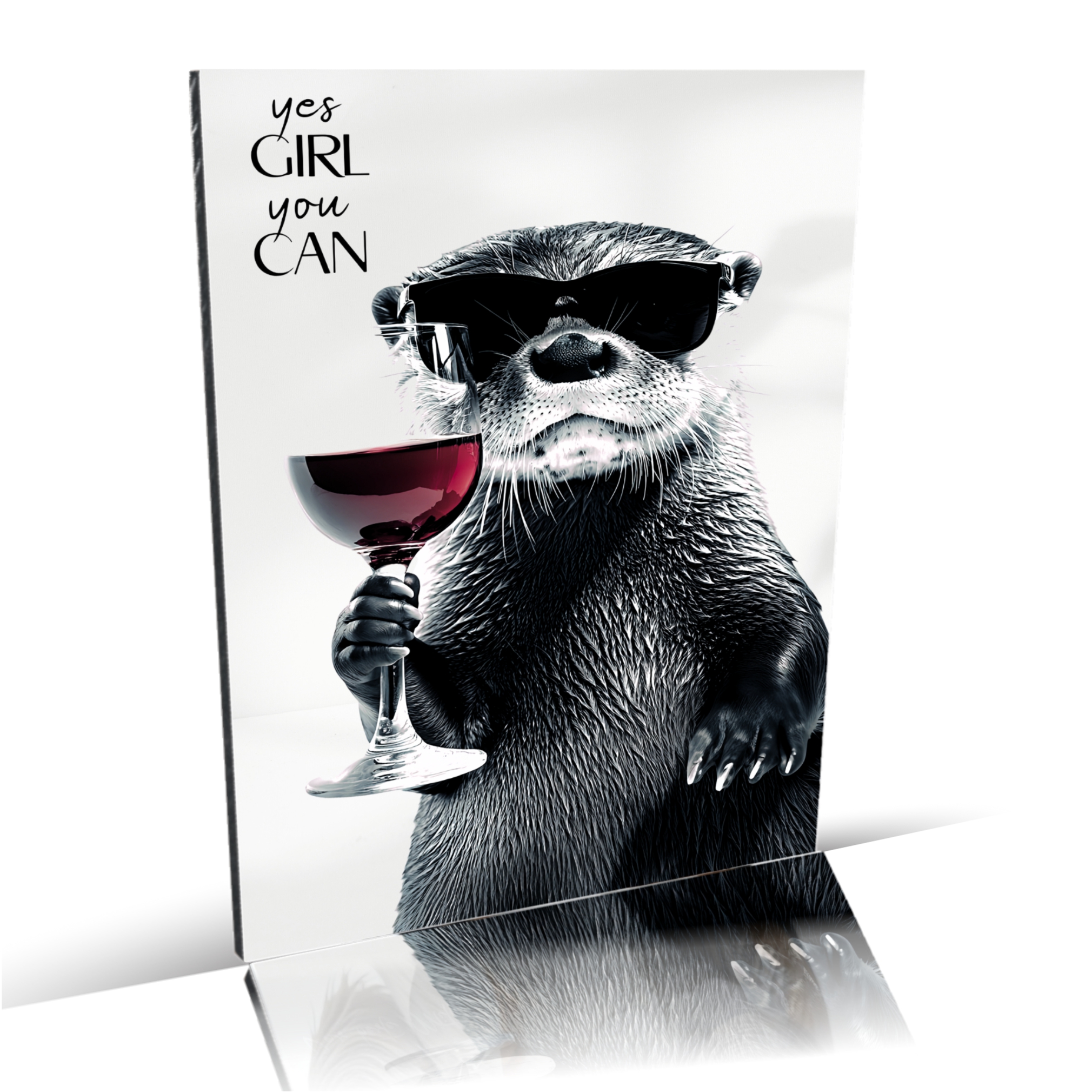 Schild Otter Artprint Wein Spruch Deko Wanddekor Geschenkidee Quotes Weinliebhaber