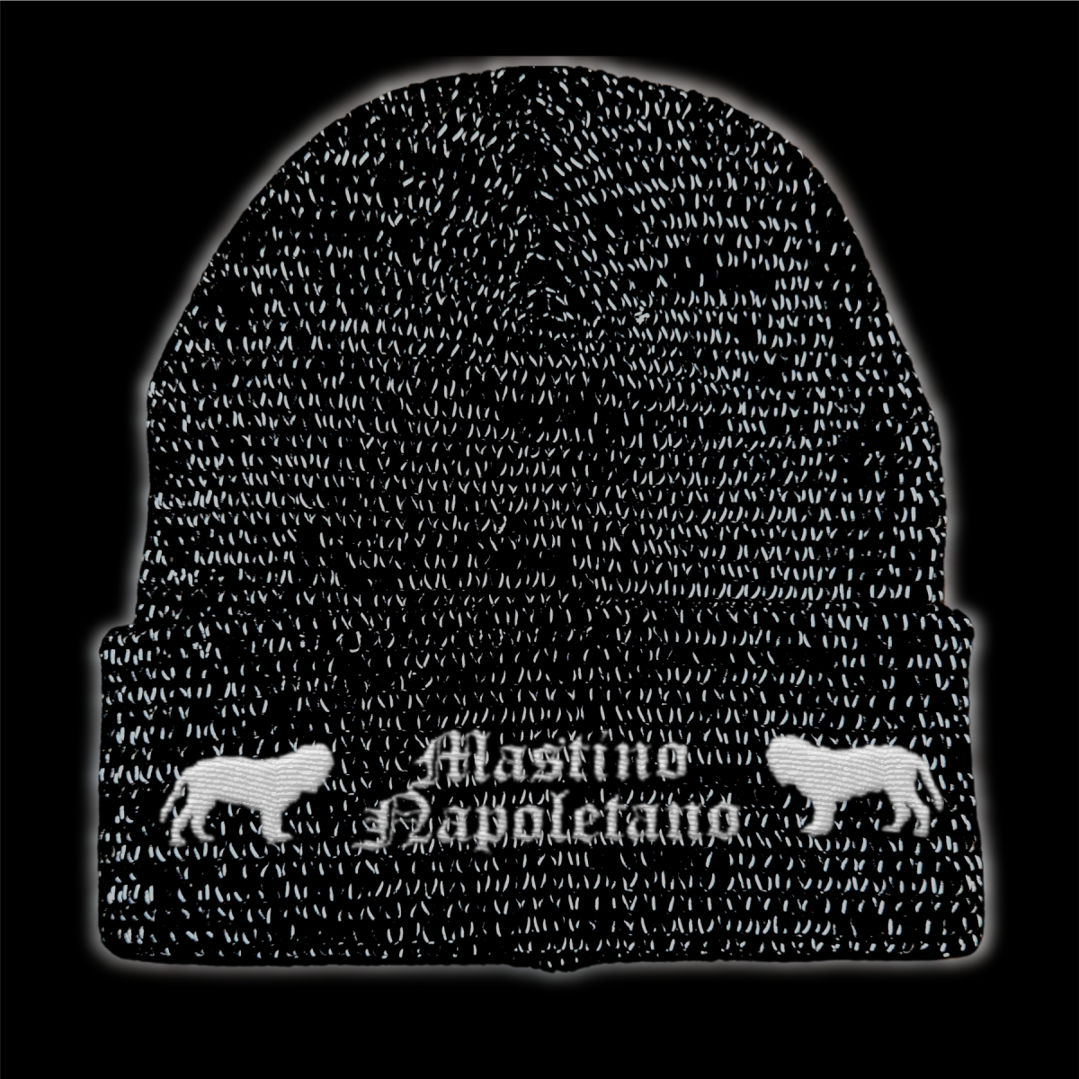 Bad Mastino Napoletano reflektierende Mütze Stickerei Hund Winter Strickmütze reflex Beanie warm