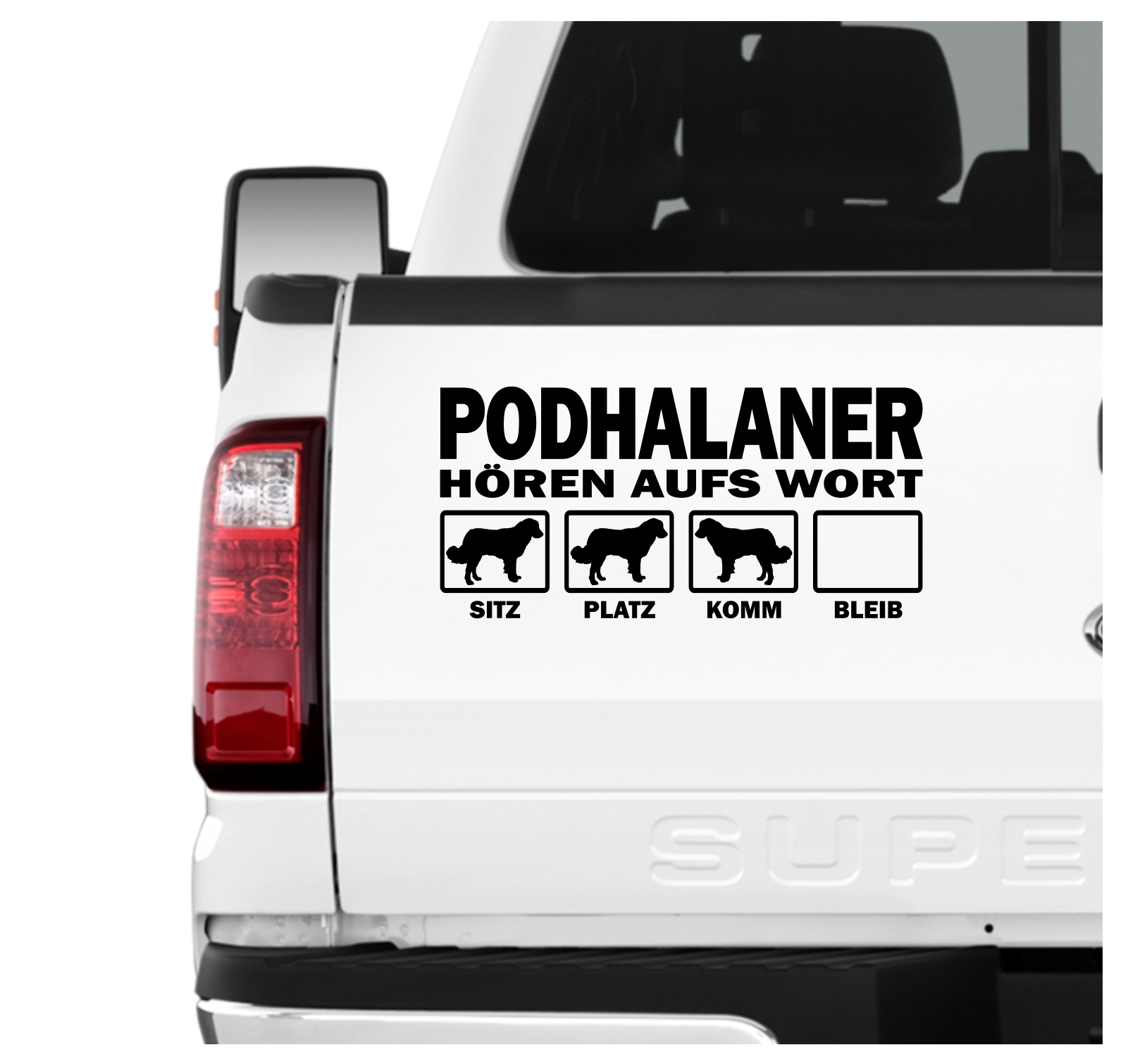 Podhalaner Polski Owczarek Podhalanski Tatahund Hirtenhund Hört aufs Wort Hunde Aufkleber Sticker Autoaufkleber Wandtattoo Tattoo