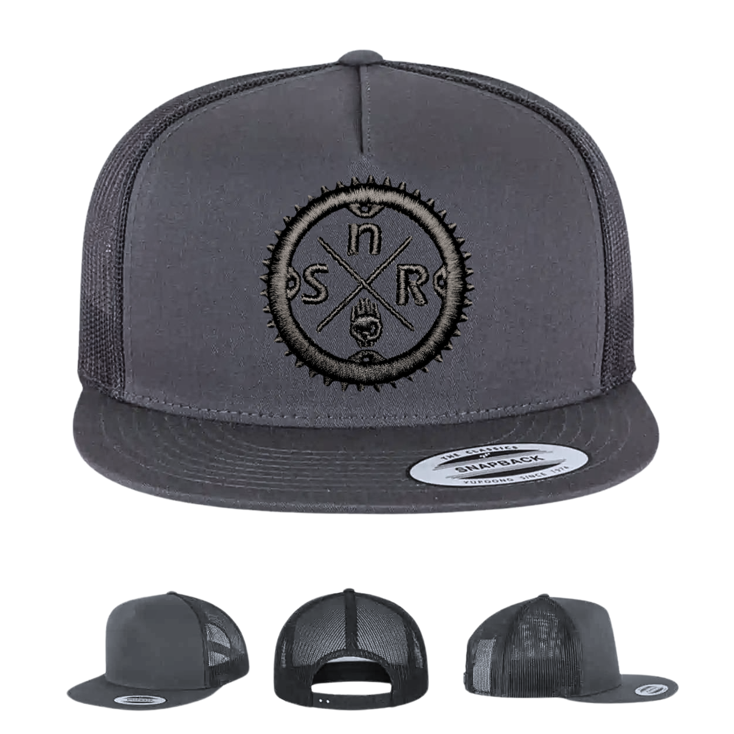 Shape and Ride Flexfit 5 Panel Cap Skull 3D Stickerei
