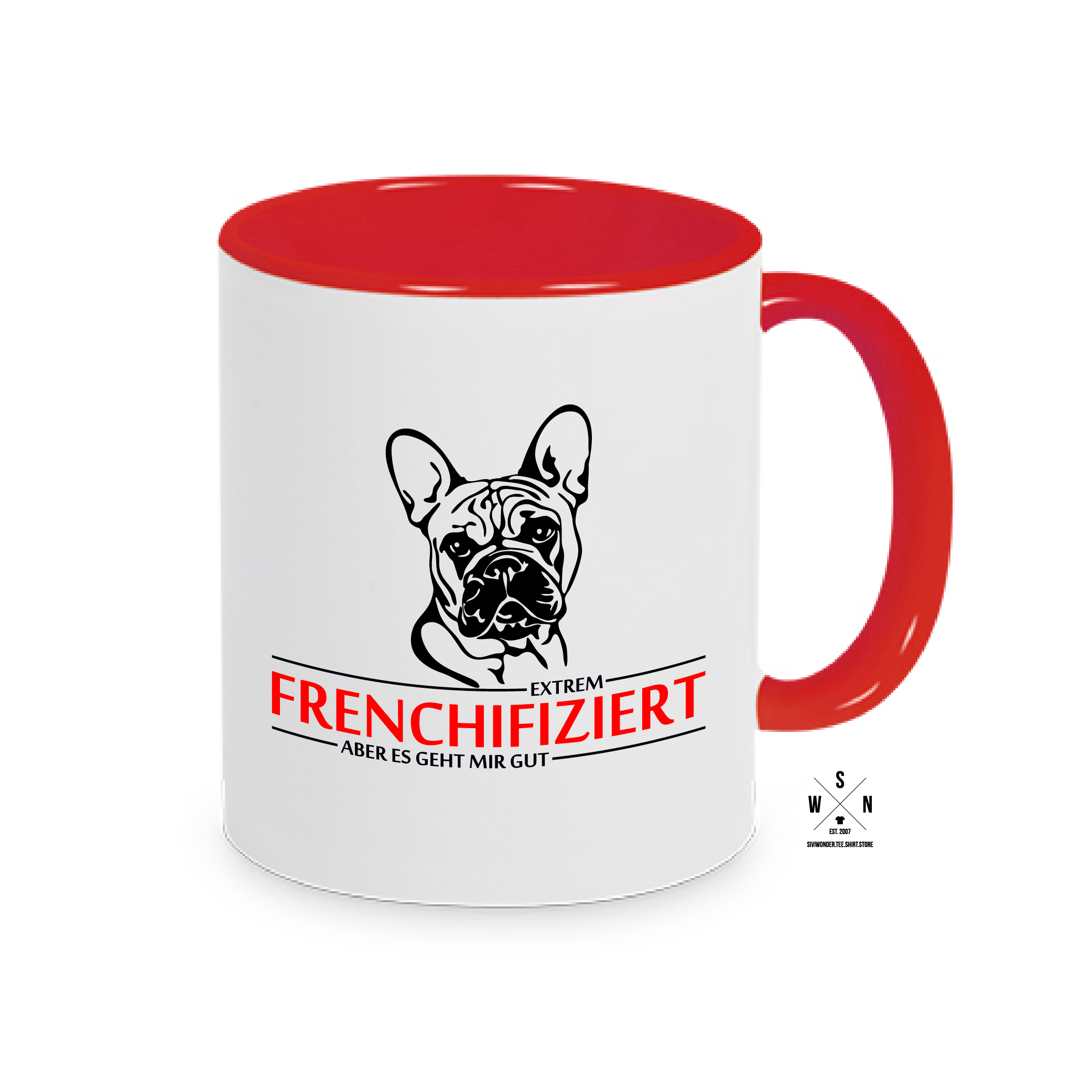 Tasse Kaffebecher INFIZIERT FRANZÖSISCHE BULLDOGGE FRENCHIFIZIERT