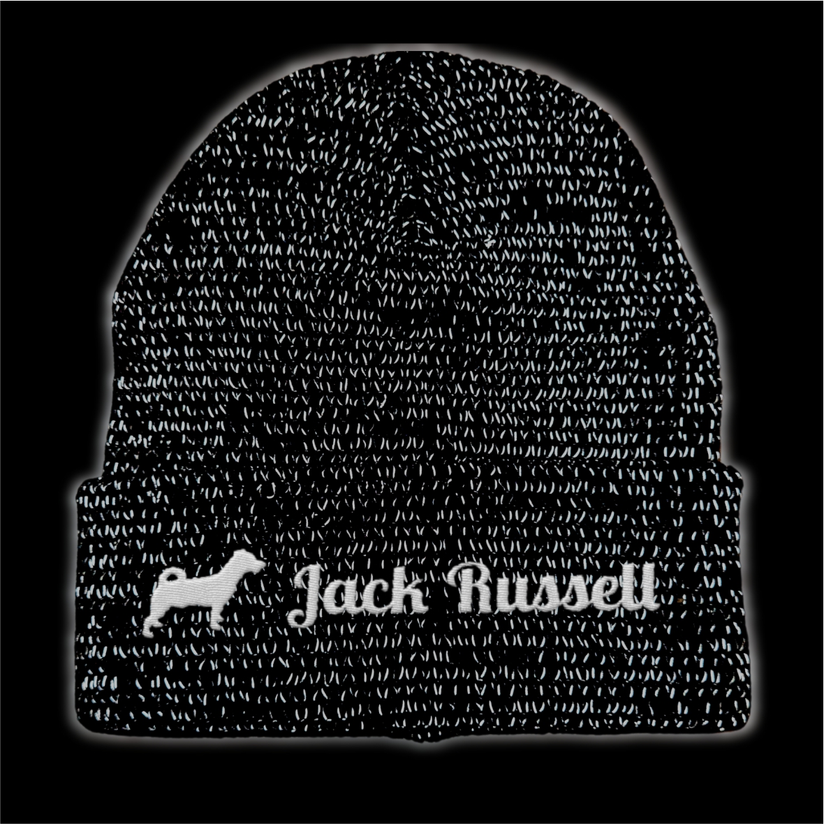 Jack Russell reflektierende Mütze Stickerei Hund Winter Strickmütze reflex Beanie warm