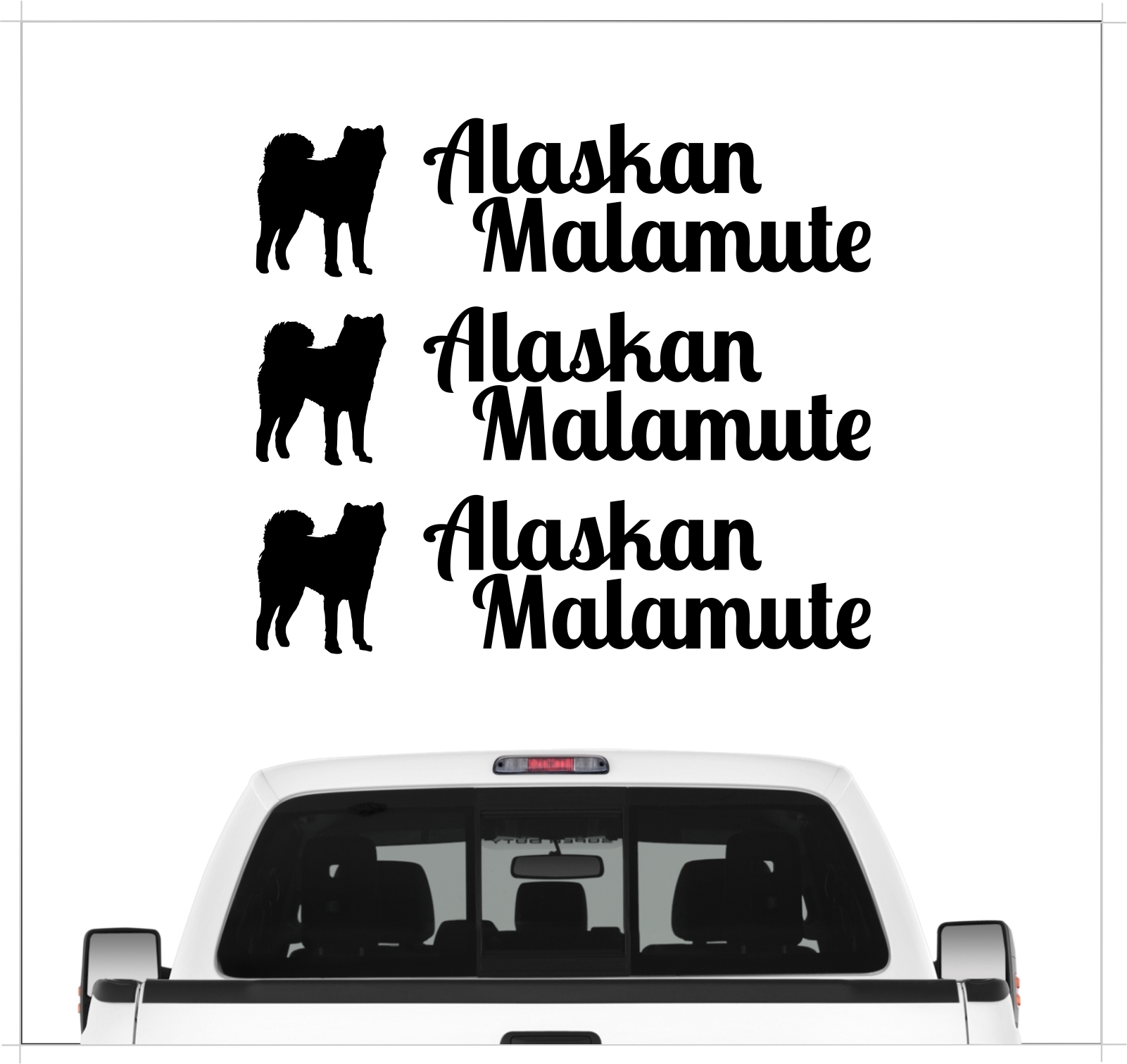 Alaskan Malamute Mally Dog 3er Set  AUTOAUFKLEBER Aufkleber Hunde Hundemotiv by SIVIWONDER