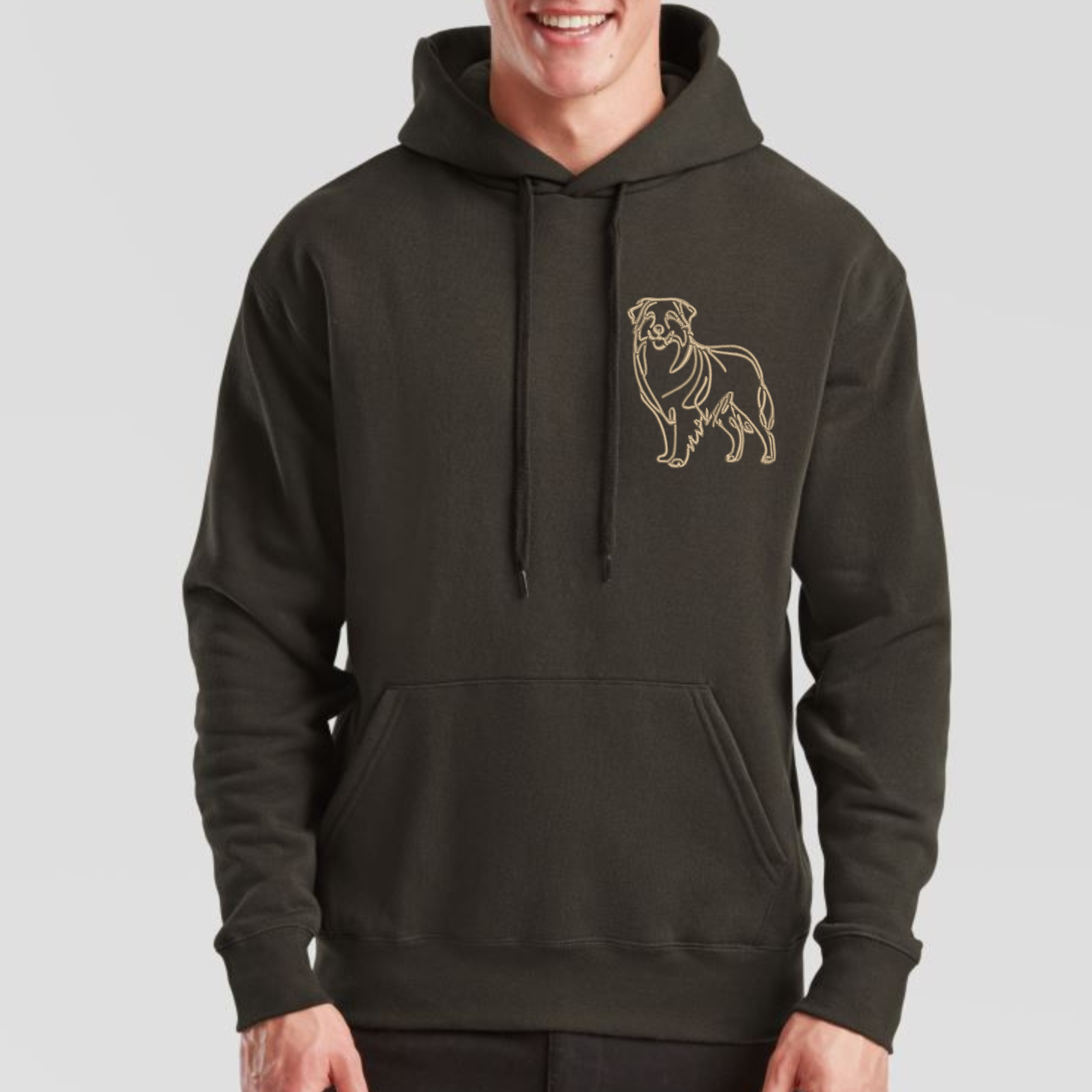 Hoodie Australian Shepherd Aussie gestickt Hund wählbare Stickerei kuschelig Stickerei personalisier