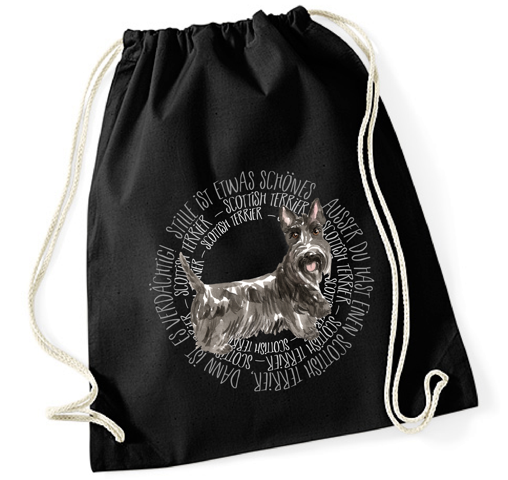 SCOTTISH TERRIER TURNBEUTEL CIRCLE Watercolor by SIVIWONDER