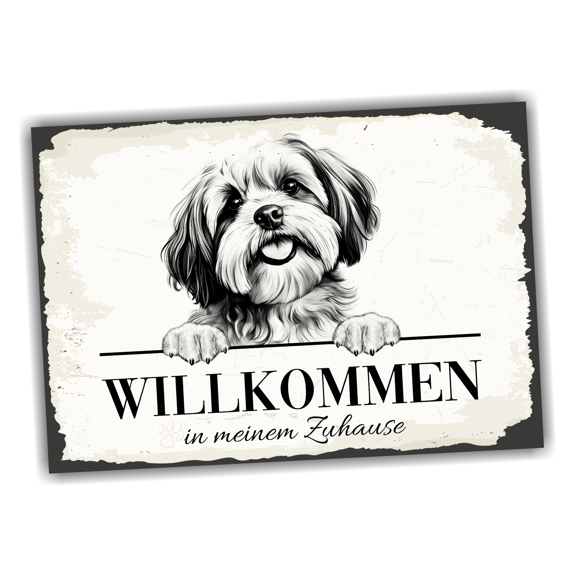 Hundeschild Willkommen Zuhause Shih Tzu Tibet Schild Achtung Spruch