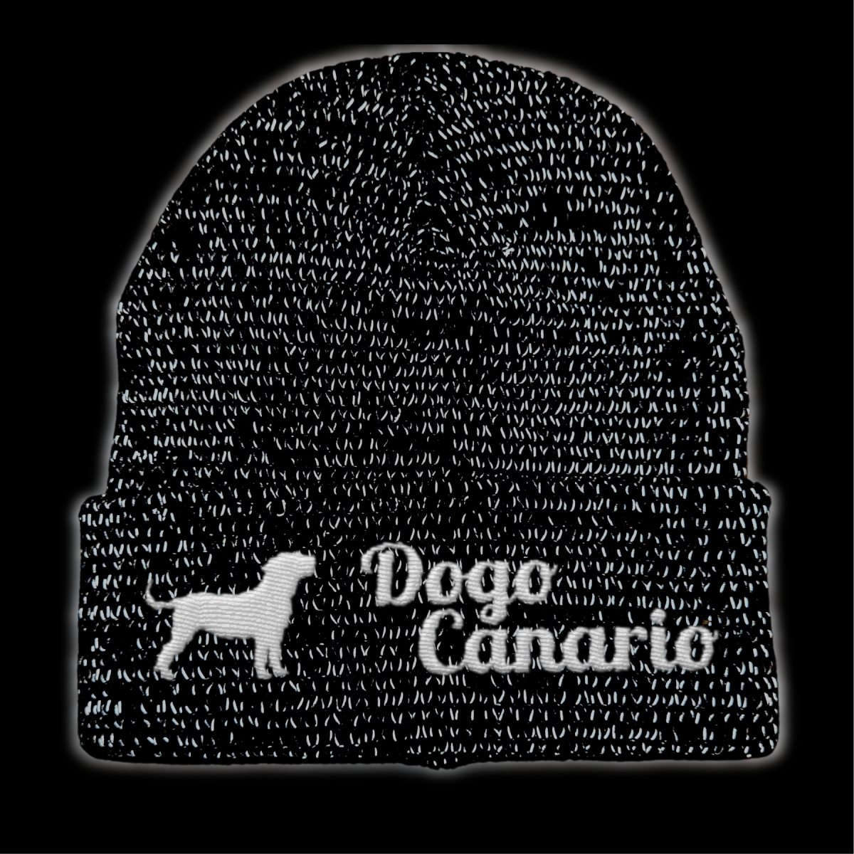Dogo Canario reflektierende Mütze Stickerei Hund Winter Strickmütze reflex Beanie warm