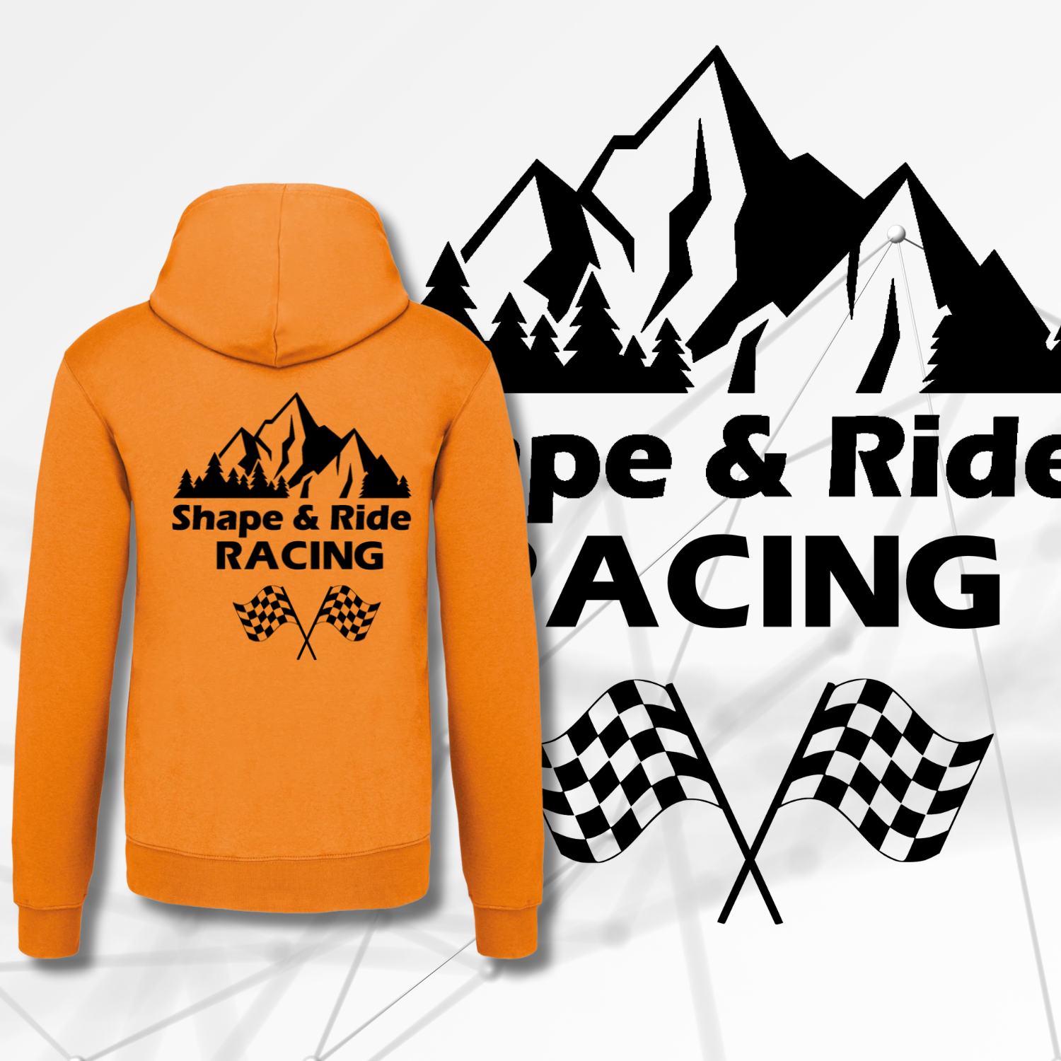 Shape and Ride Hoodie Kapuzenpullover Männer Unisex orange Flag