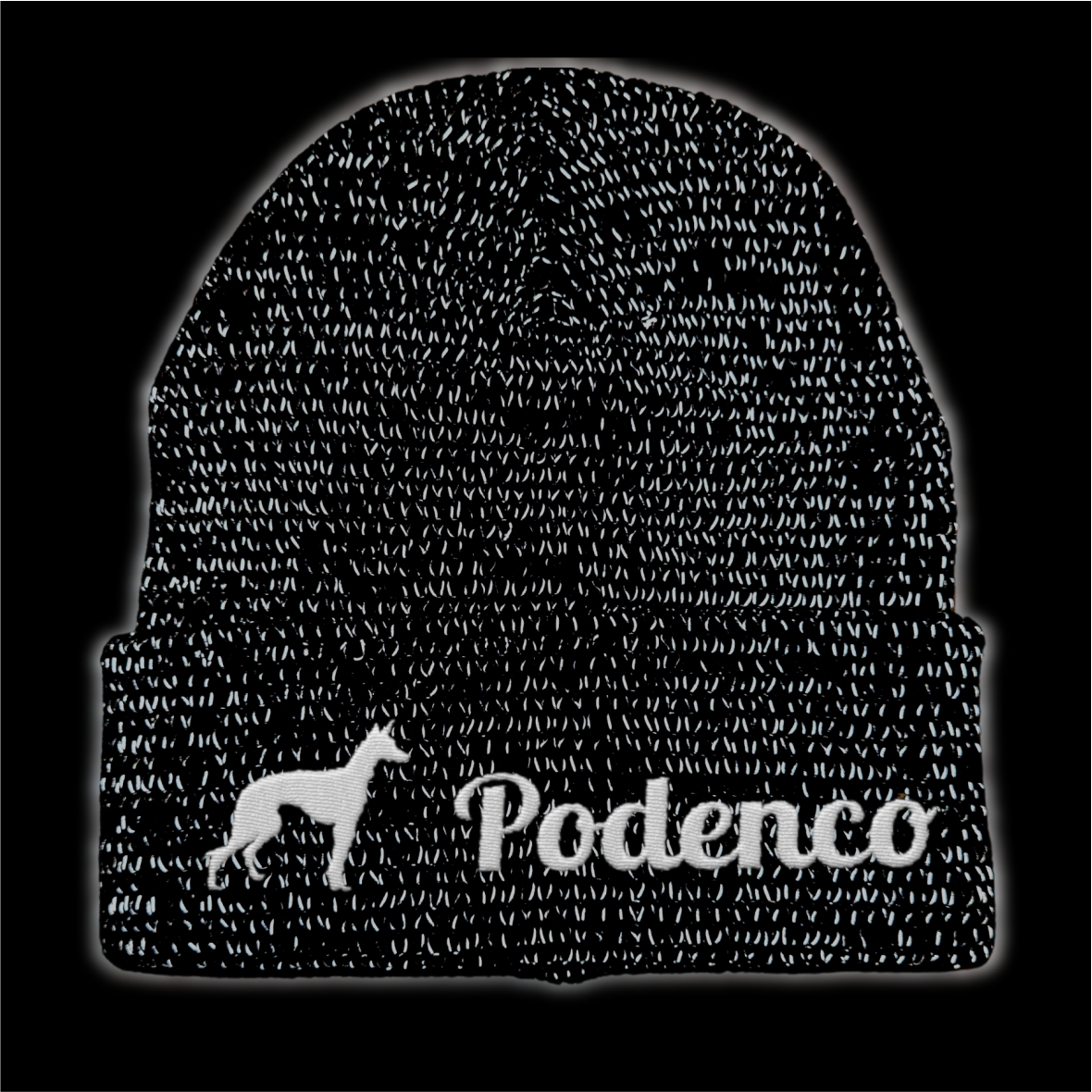 Podenco reflektierende Mütze Stickerei Hund Winter Strickmütze reflex Beanie warm
