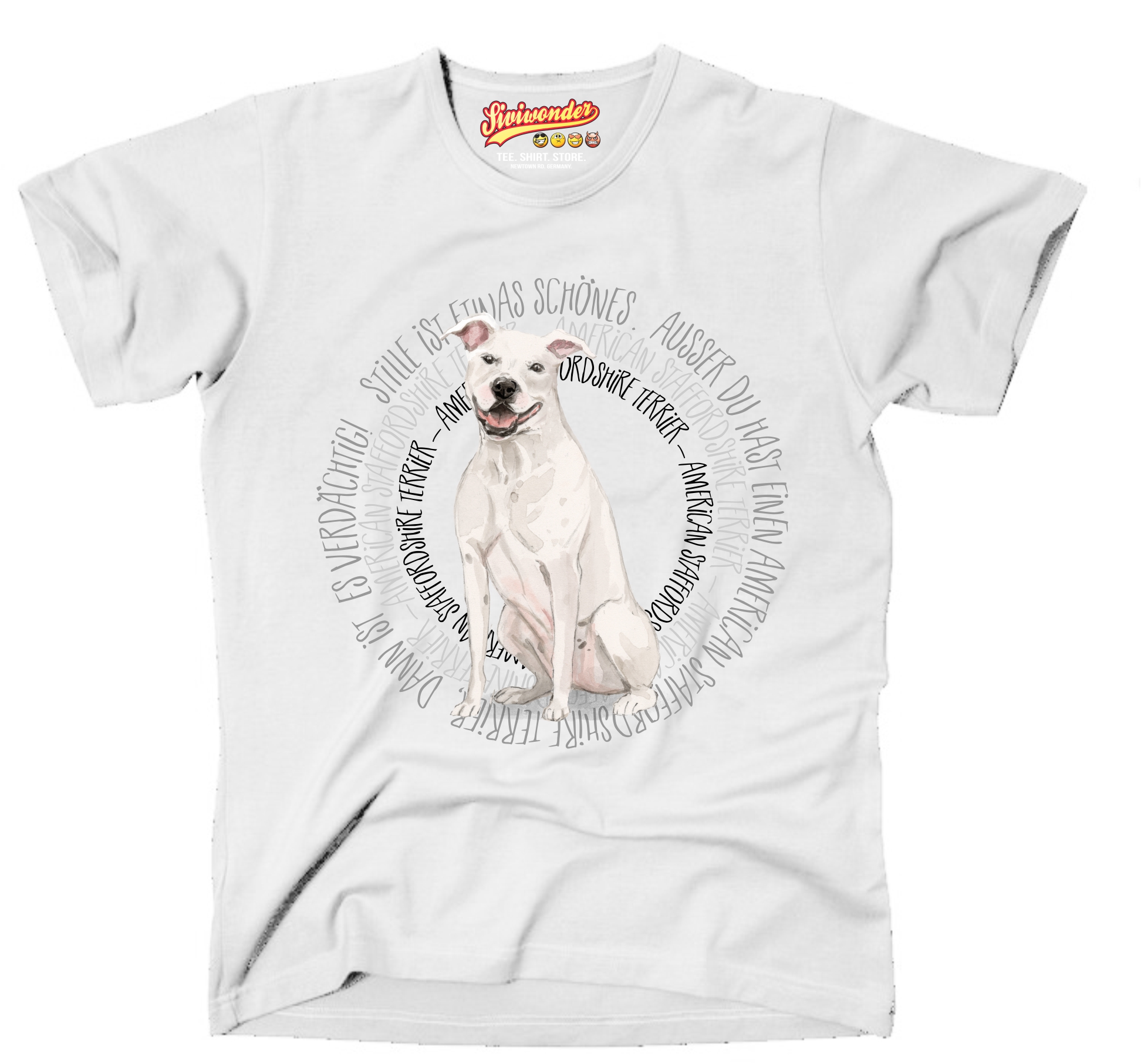AMERCIAN STAFFORDSHIRE TERRIER UNISEX T-SHIRT CIRCLE Watercolor by SIVIWONDER