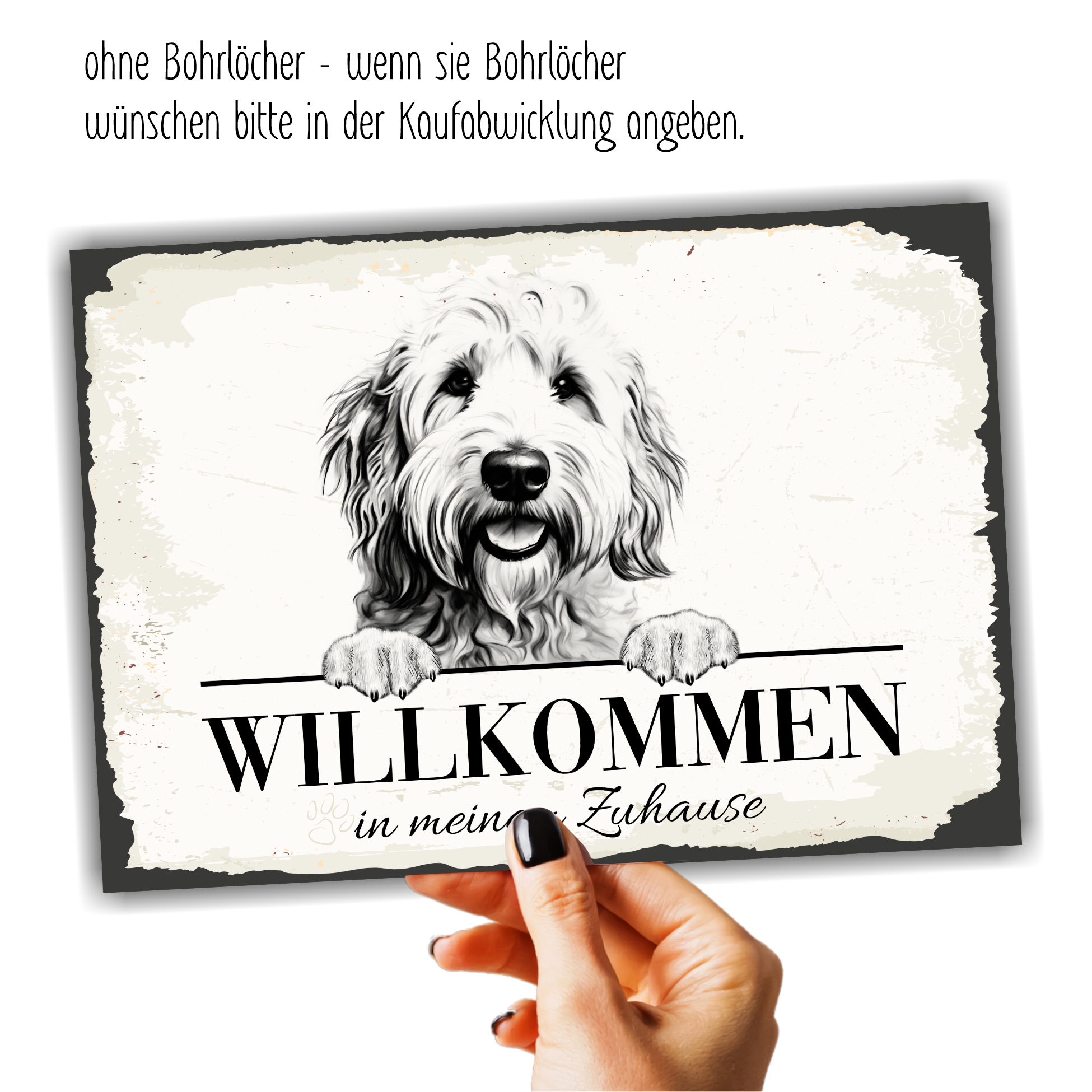 Hundeschild Willkommen Zuhause Labradoodle  Doodle Schild