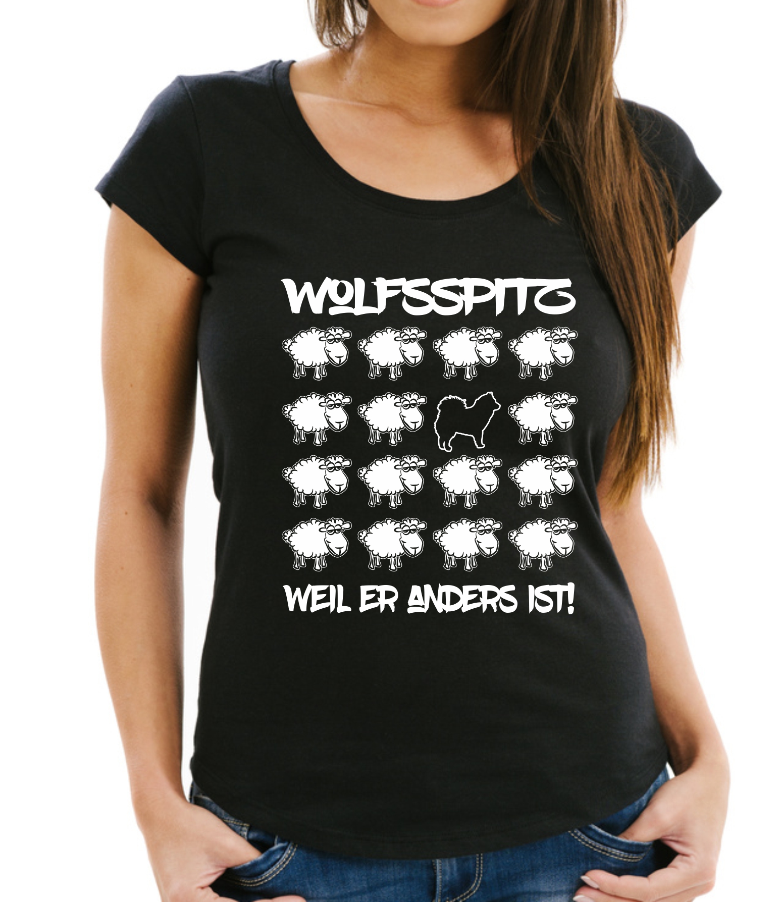 WOLFSSPITZ DAMEN T-SHIRT BLACK SHEEP by SIVIWONDER