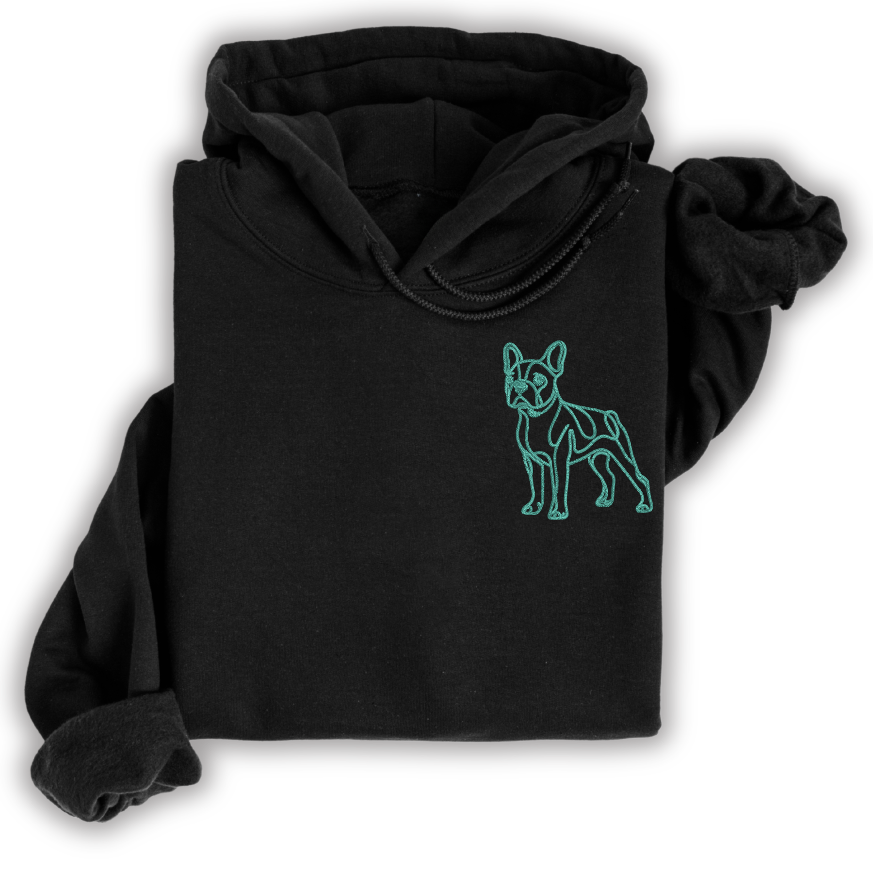 Hoodie Boston Terrier Bostie gestickt Hund wählbare Stickerei kuschelig Stickerei personalisiert