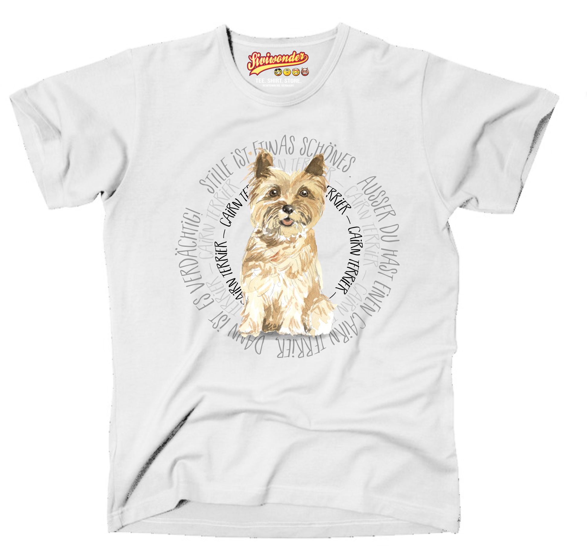 CAIRN TERRIER UNISEX T-SHIRT CIRCLE Watercolor by SIVIWONDER