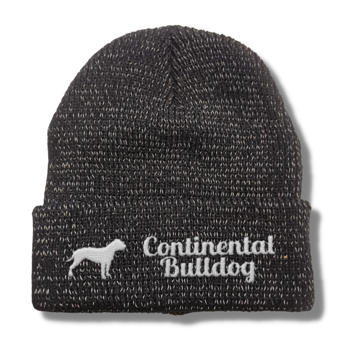 Continental Bulldog reflektierende Mütze Stickerei Hund Winter Strickmütze reflex Beanie warm