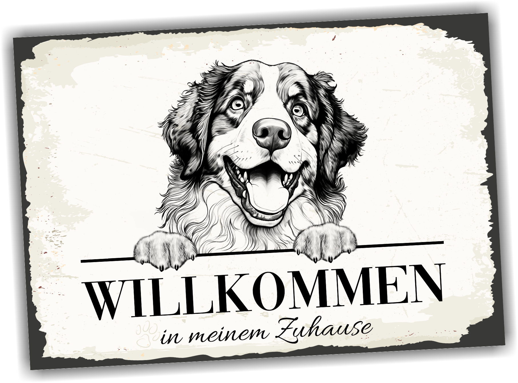 Hundeschild Willkommen Zuhause Berner Sennenhund Sennen Schild