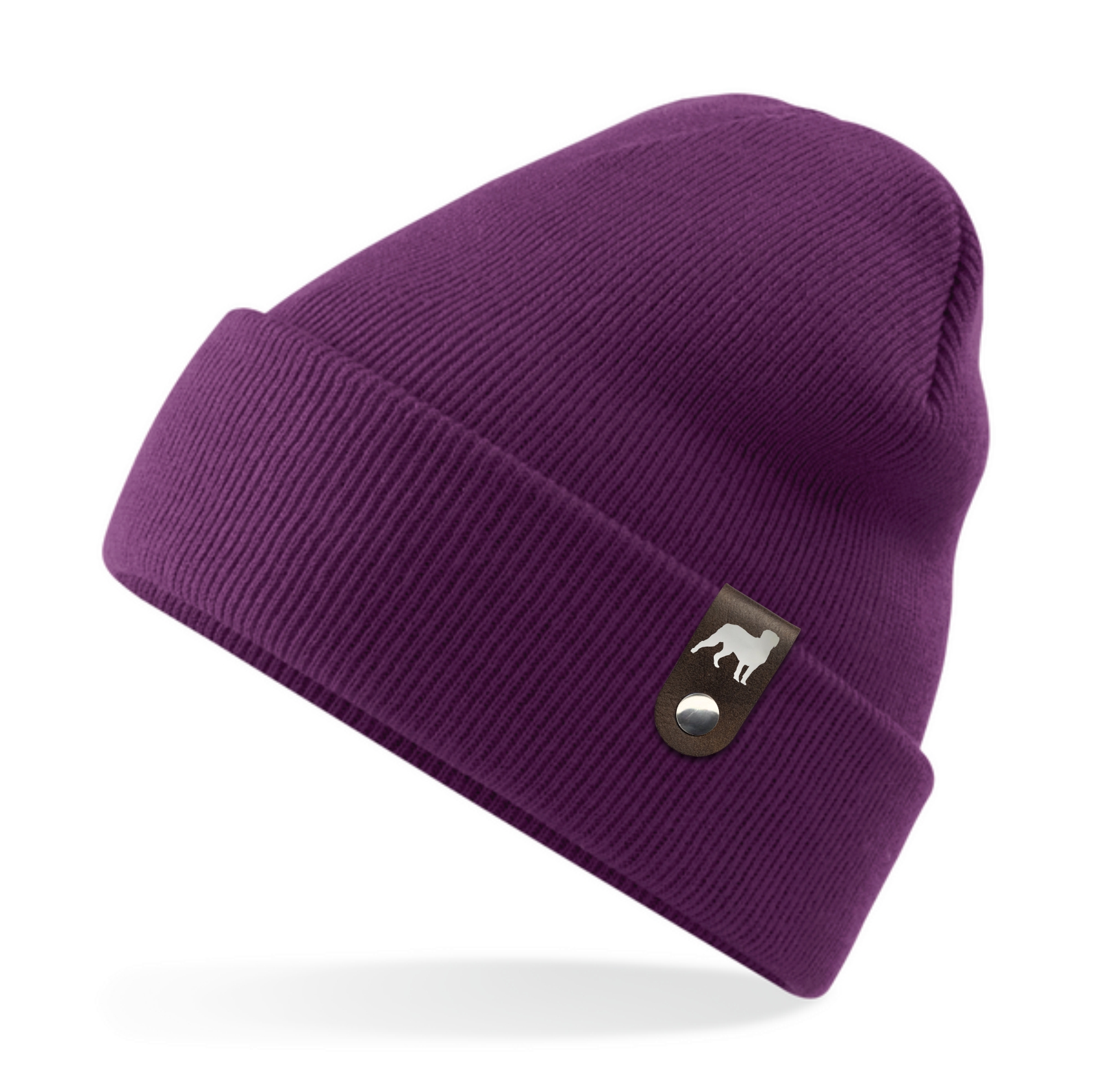 Bordeauxdogge Mütze Patch edel Leder Gassi Beanie Strickmütze Warm Herren Damen Bordeaux Dogge