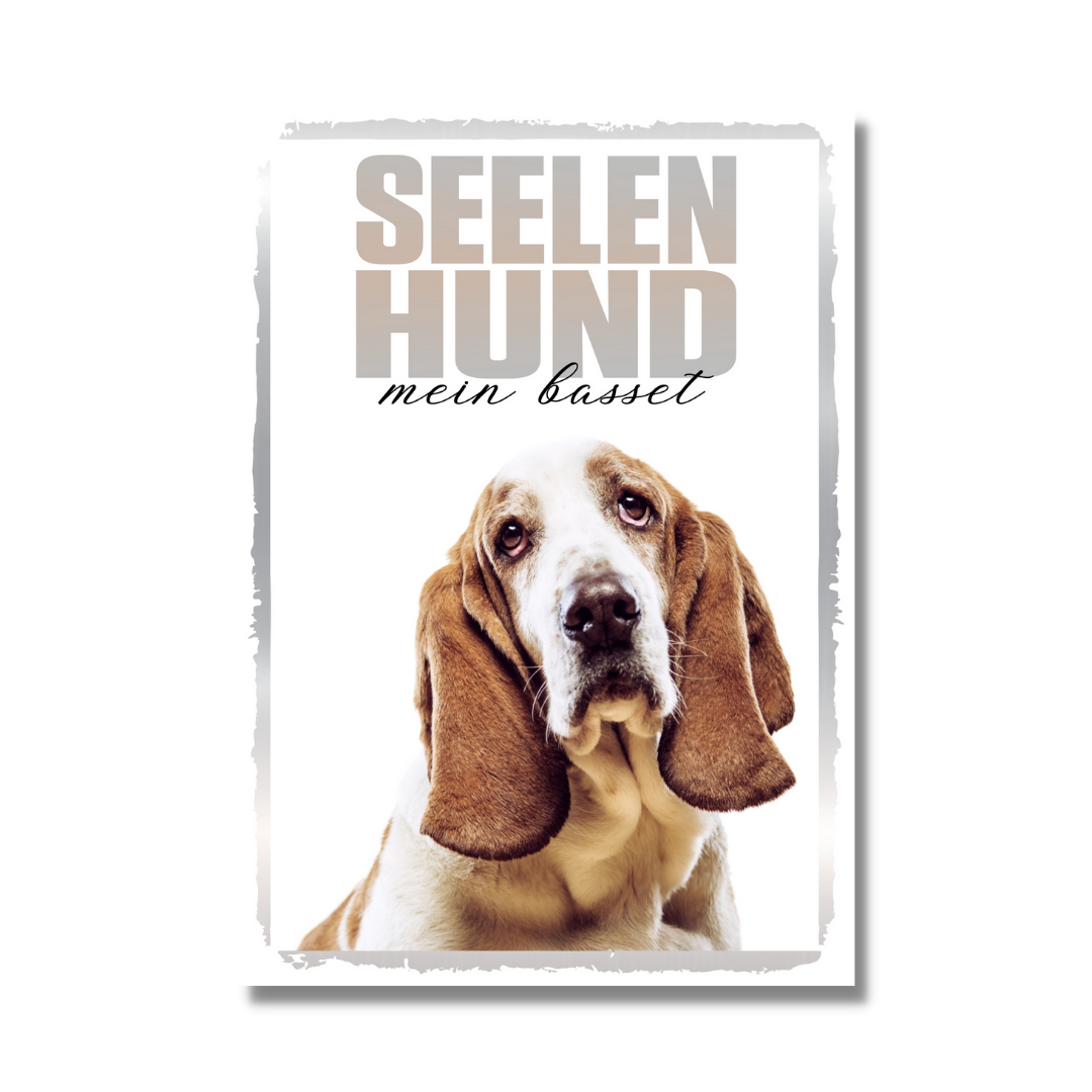 Basset Hound Seelenhund Dog Schild Spruch Türschild Hundeschild Warnschild Soulmate