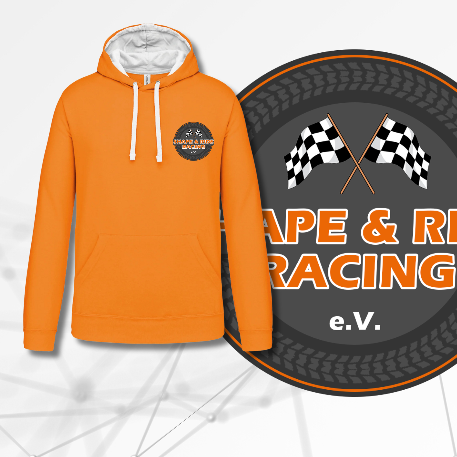 Shape and Ride Hoodie Kapuzenpullover Männer Unisex orange Flag