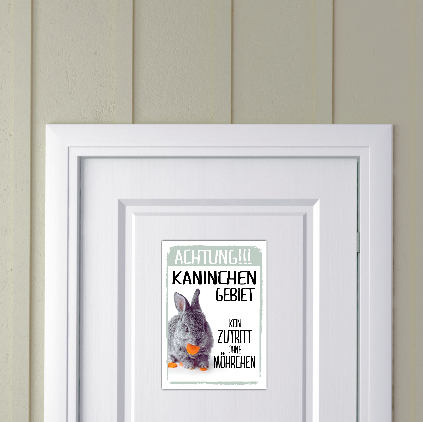 Kaninchen Gebiet Kein Zutritt ohne Möhrchen Türschild Warnschild Spruch Schild happy Design by Siviwonder