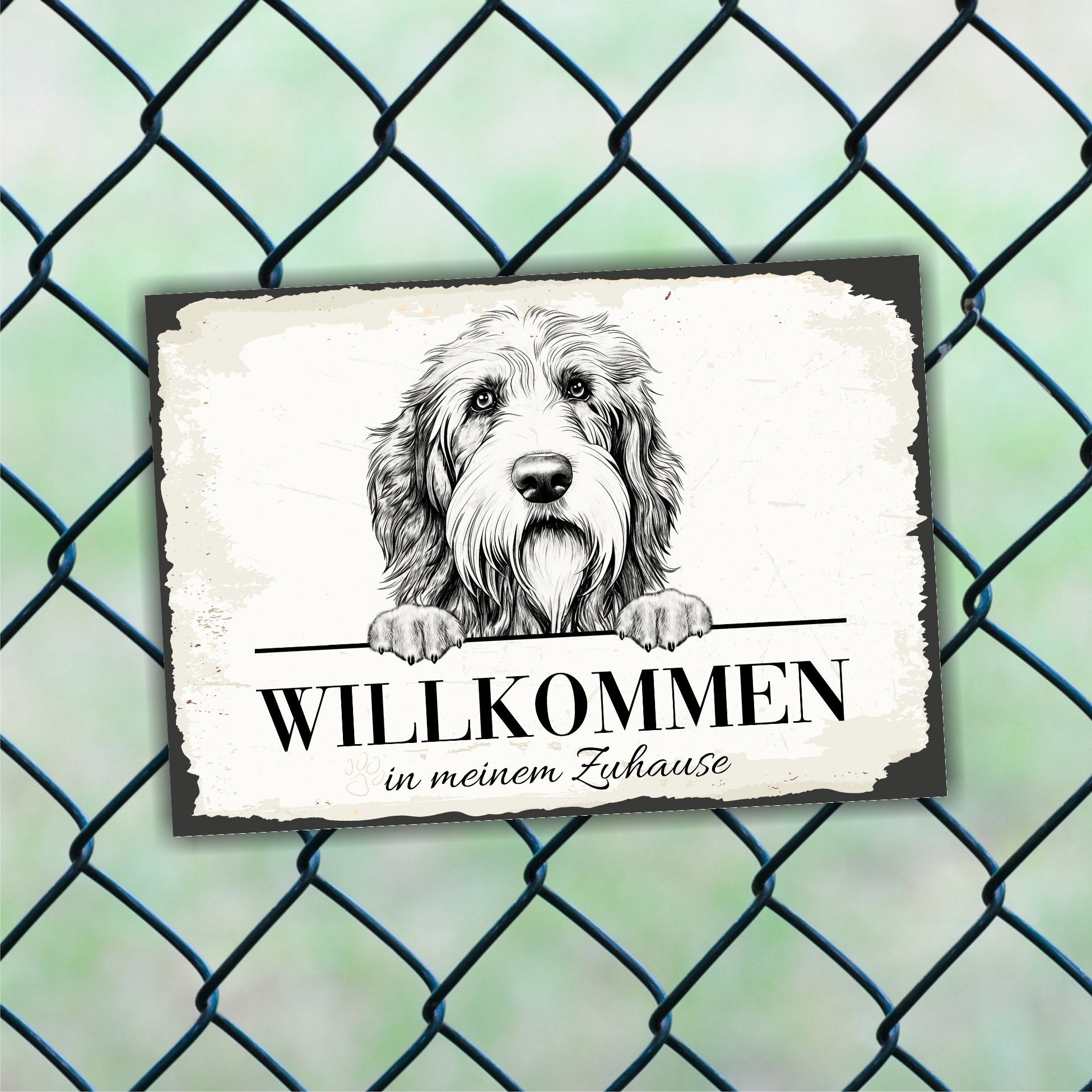 Hundeschild Willkommen Zuhause Bearded Collie Beardie Schild