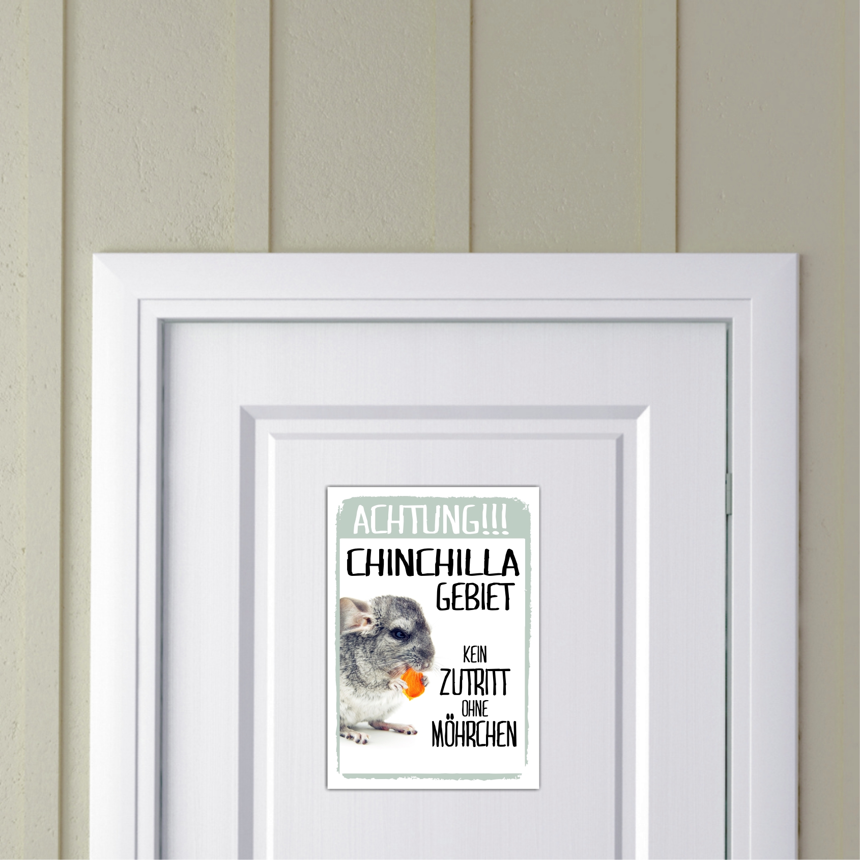 Chinchilla Gebiet Kein Zutritt ohne Möhrchen Türschild Warnschild Spruch Schild happy Design by Siviwonder