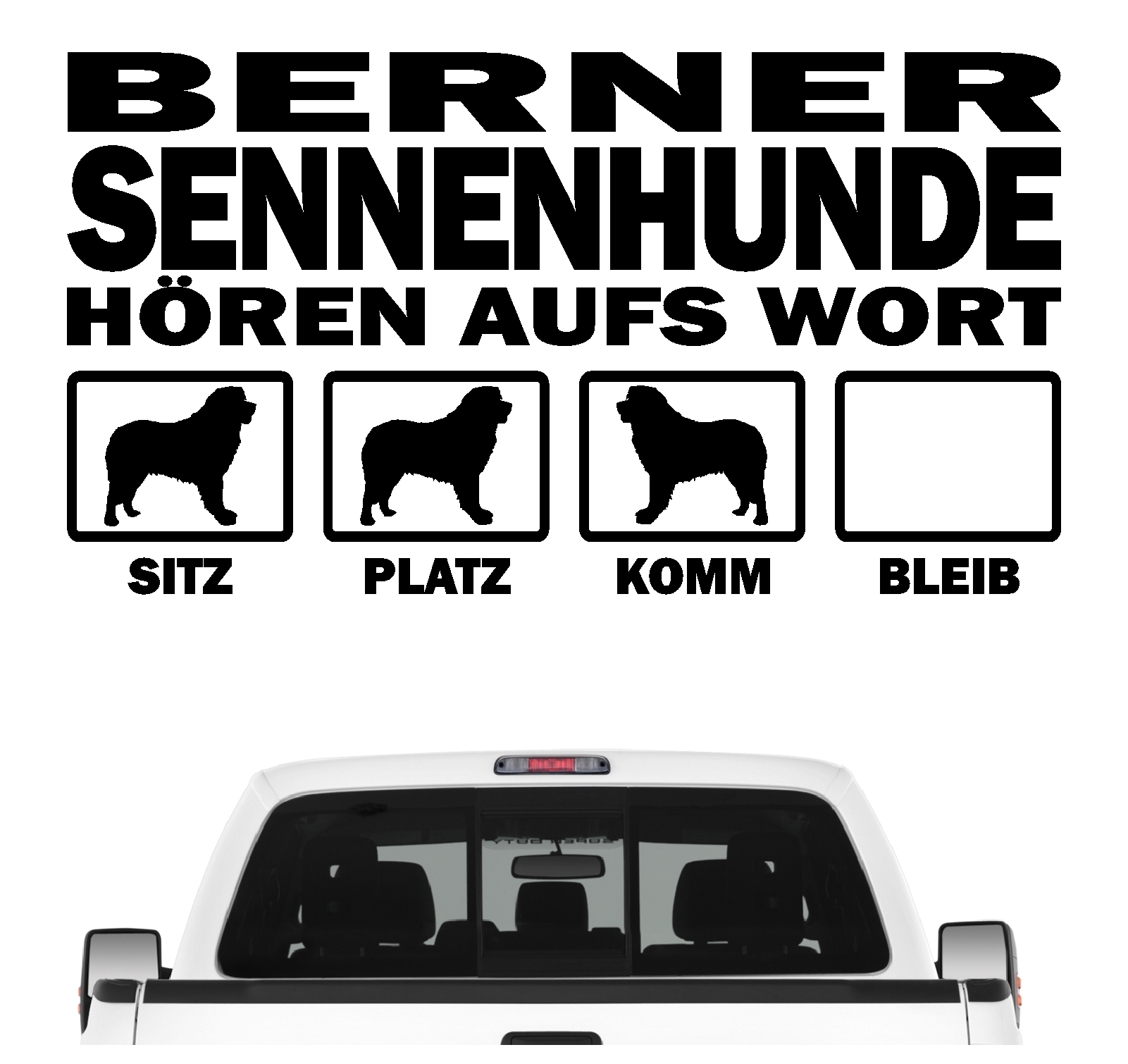 Berner Sennenhund Sennen Bernese Cattle Dog Mountain Schweiz Dog  Hört aufs Wort Hunde Aufkleber Sticker Autoaufkleber