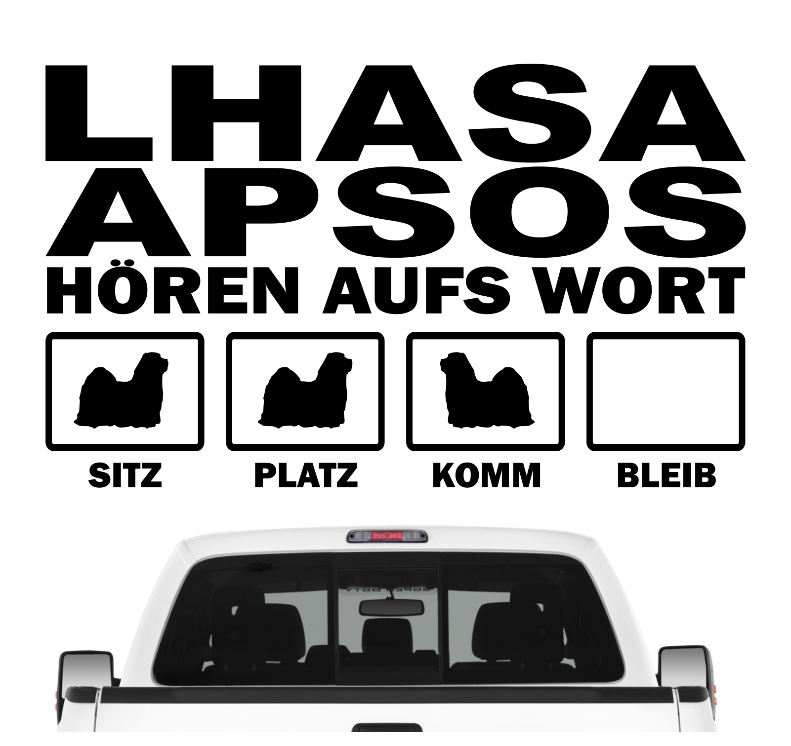Lhasa Apso Tibet Lhasa lion dog Hört aufs Wort Hunde Aufkleber Sticker Autoaufkleber Wandtattoo Tattoo