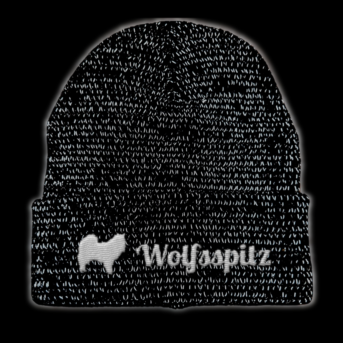 Stickmütze reflektierende Mütze Stickerei Hund Winter Strickmütze reflex Beanie warm