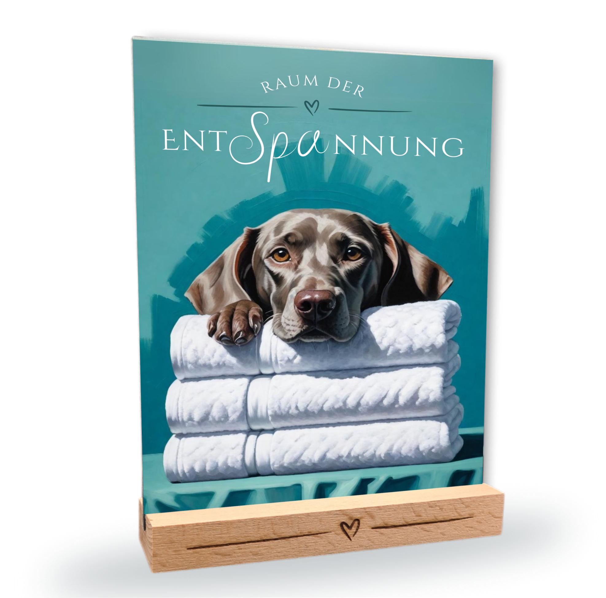 Hundeschild Deko Badezimmer Wellness Weimaraner Weim Schild Spruch