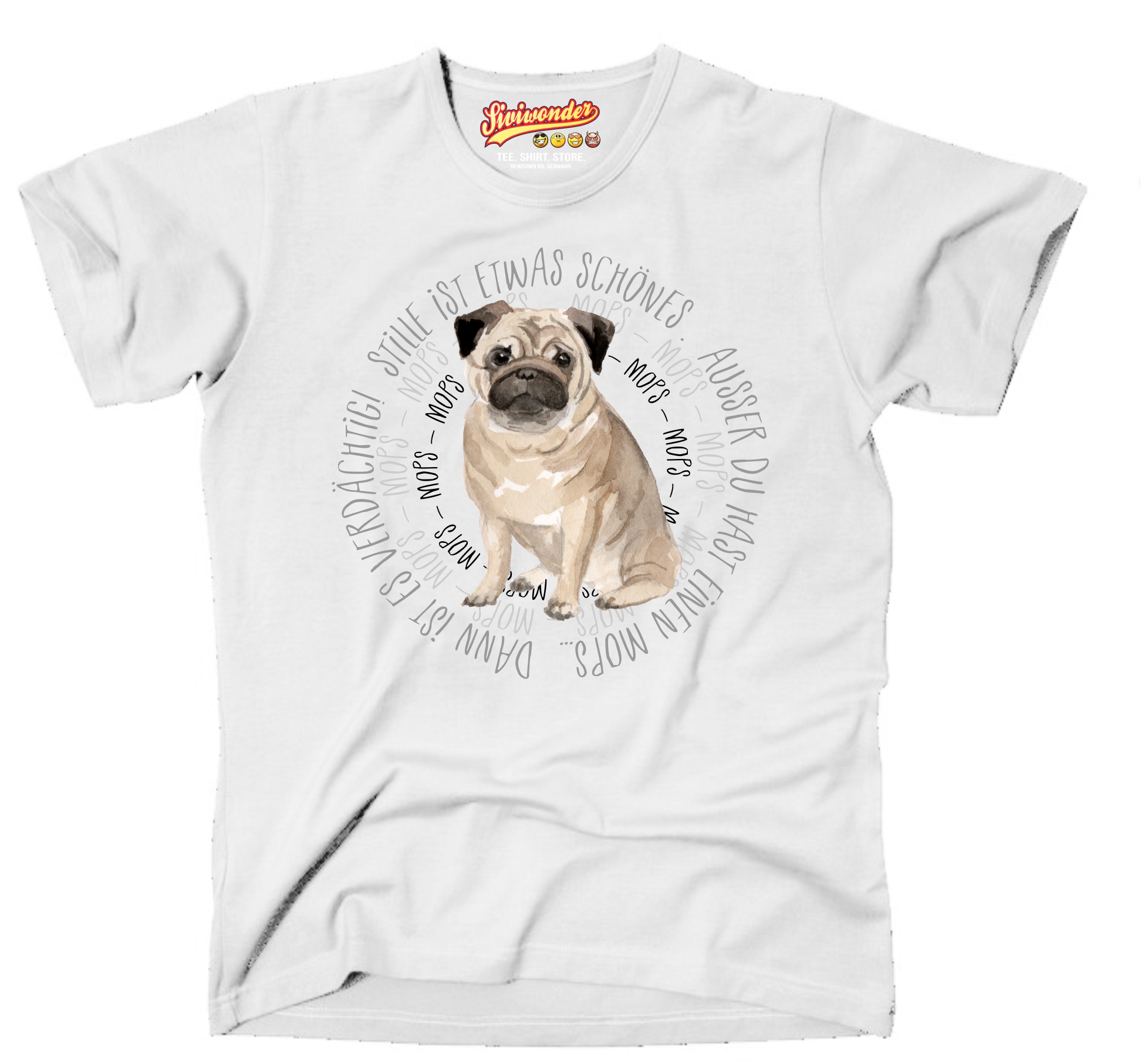 MOPS UNISEX T-SHIRT CIRCLE Watercolor by SIVIWONDER