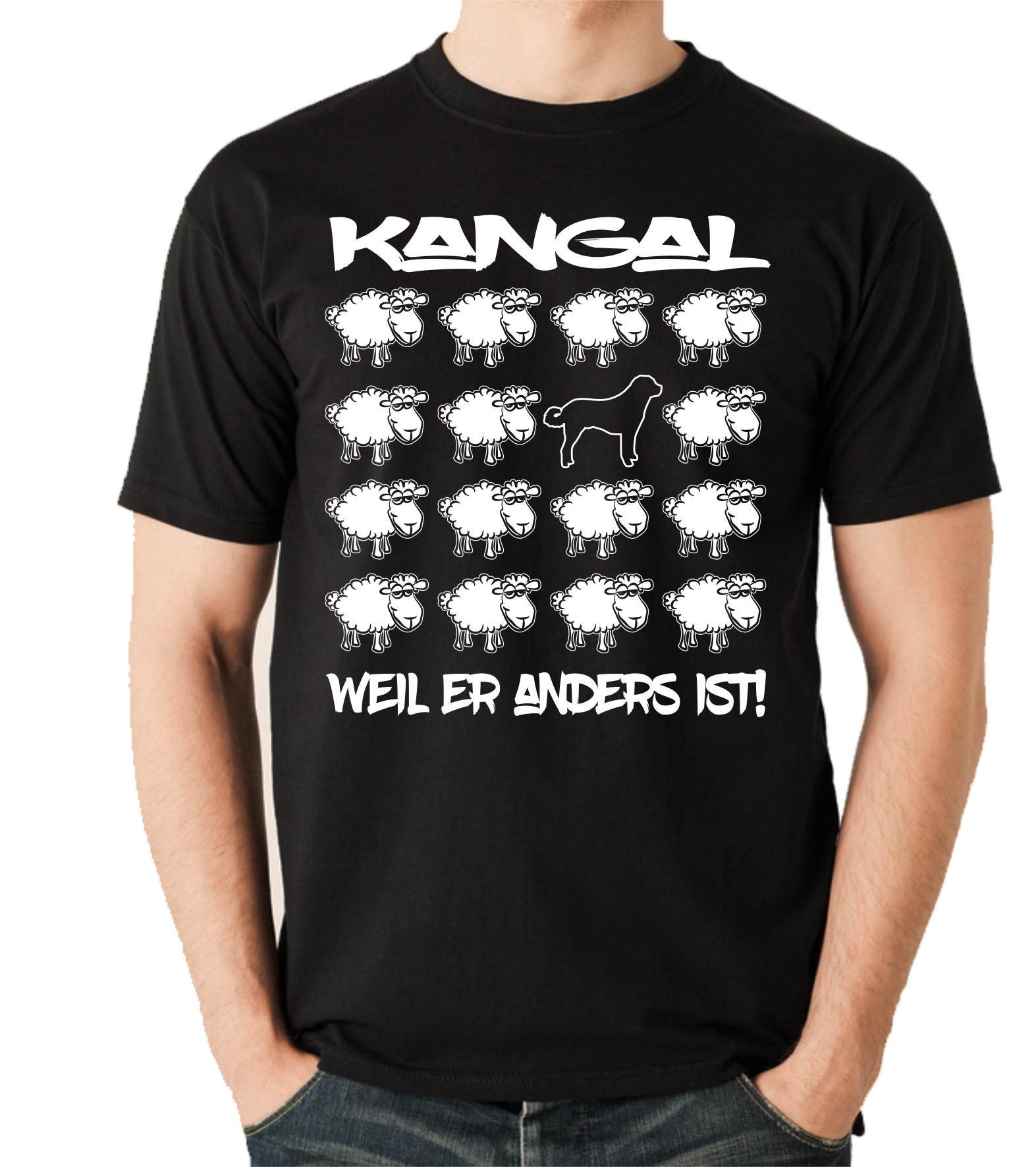 KANGAL HUND UNISEX T-SHIRT BLACK SHEEP by SIVIWONDER