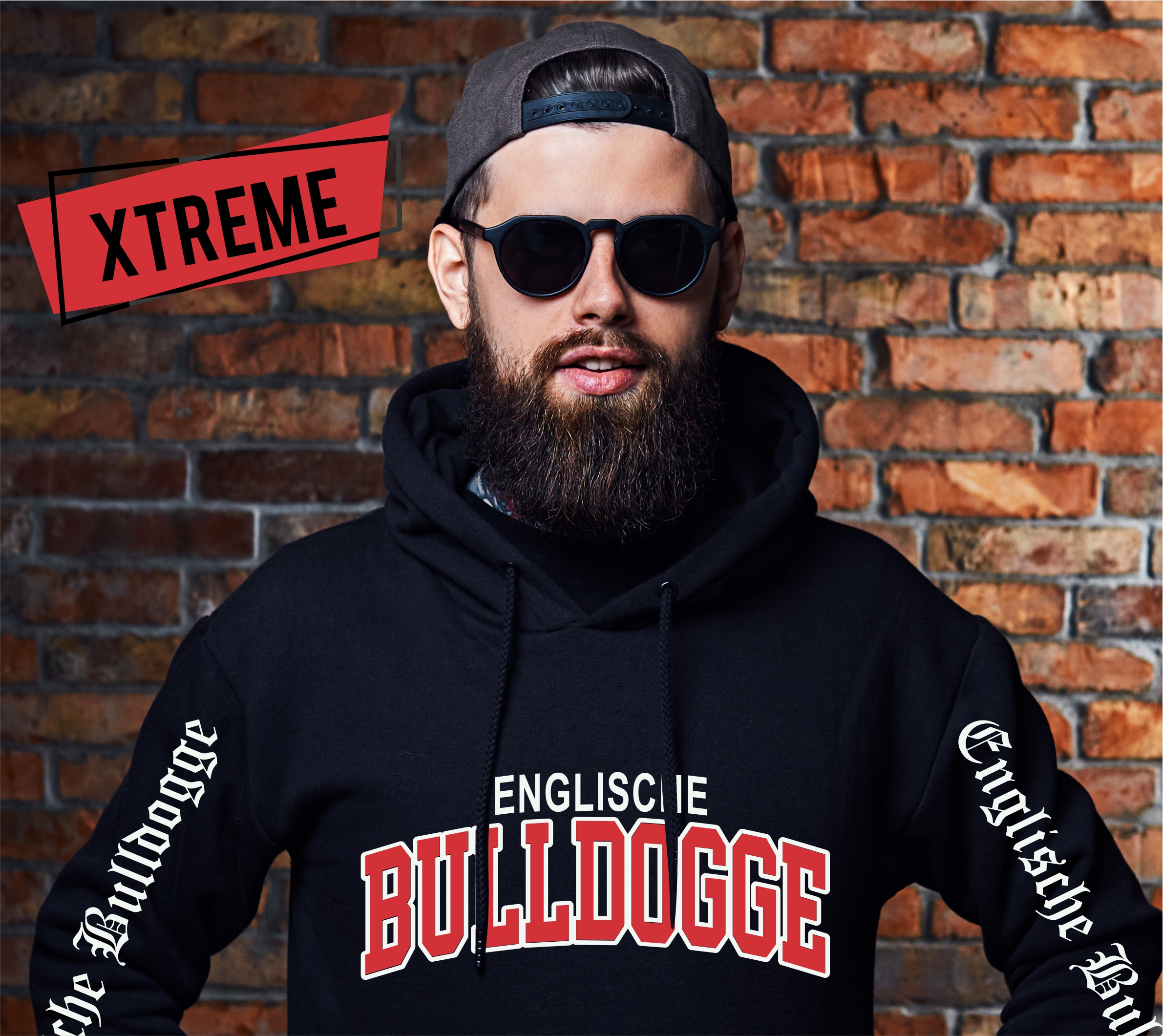 Englische Bulldogge Bully English Bulldog  Dog Hoodie Unisex Sweatshirt Extreme Hundemotiv